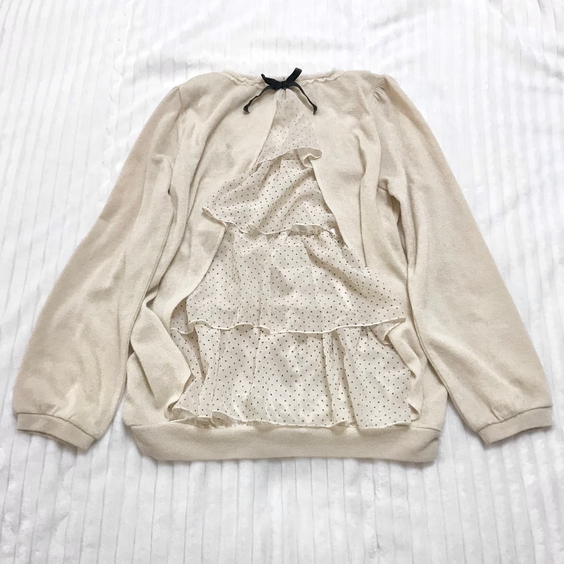 엑시즈팜 프릴 도트 티셔츠 모리히메갸루히메카지 상품이미지2