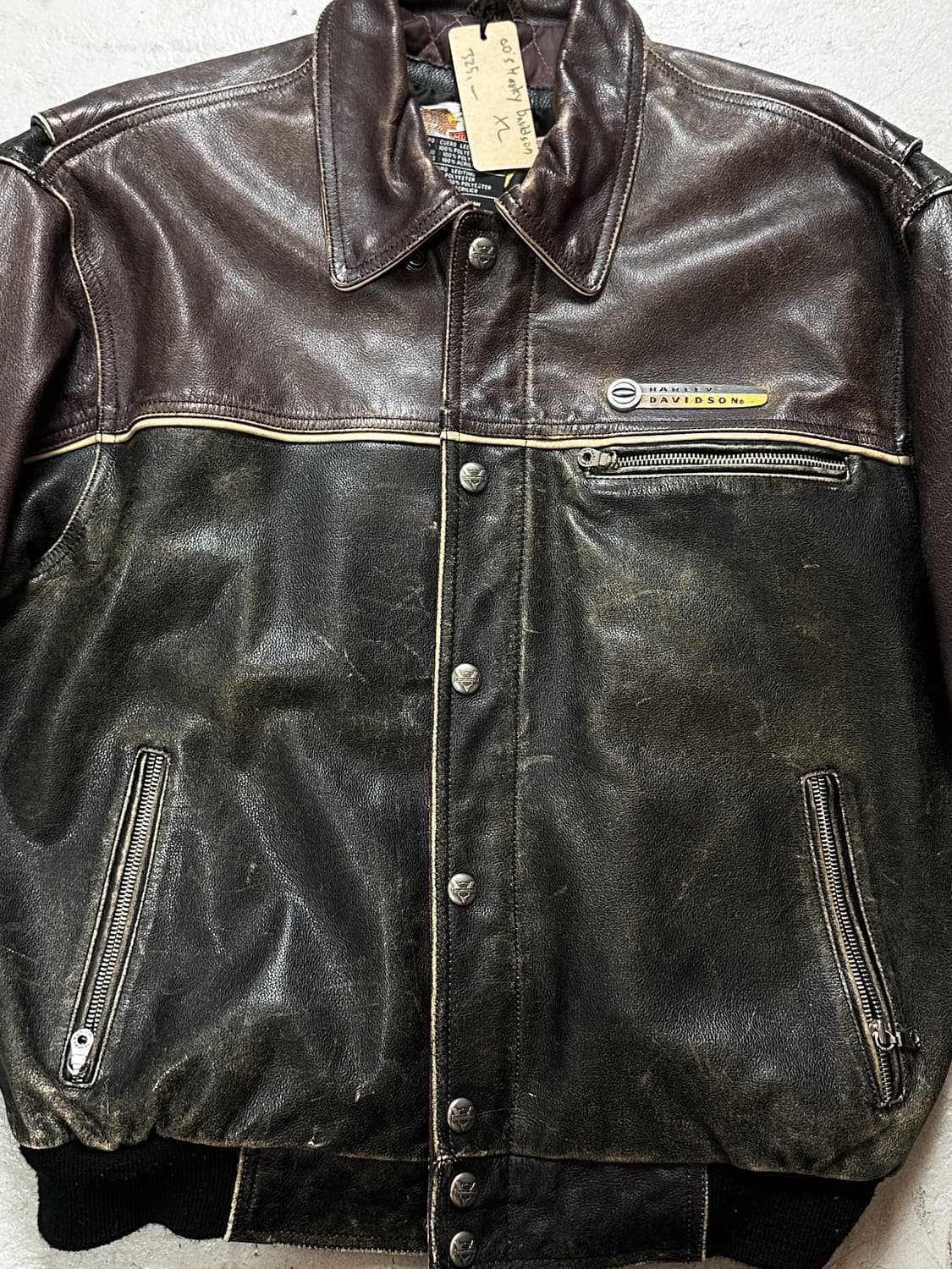 00's 할리데이비슨 디스 레더 자켓 풀그레인 레더 자켓 상품이미지7
