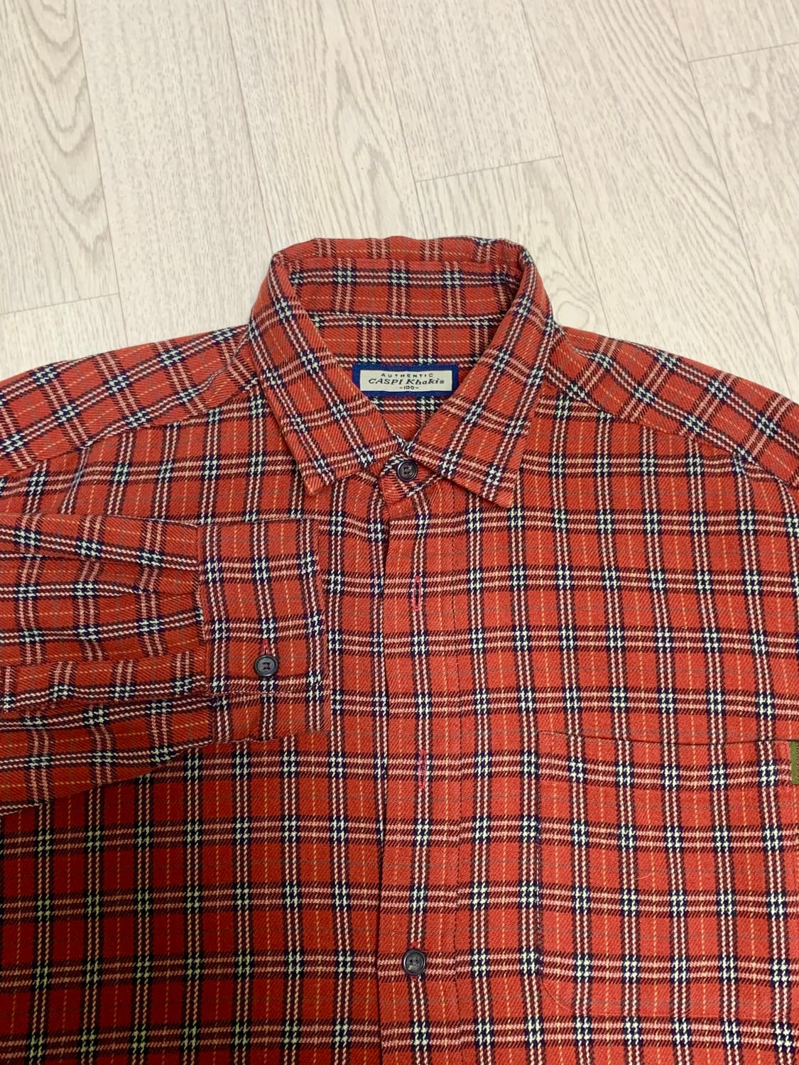 레드 체크 남방 100 상품이미지3