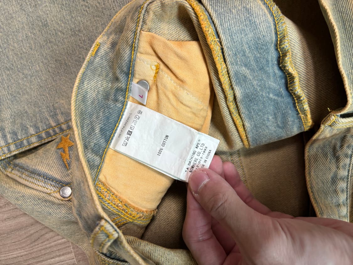 베이프 오버다잉 더블니 워크팬츠 데님 상품이미지4