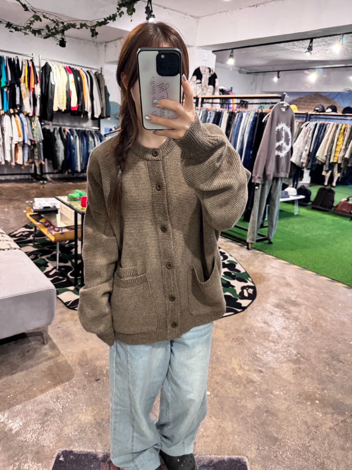 러프 사이드 크루넥 니트 가디건  상품이미지6