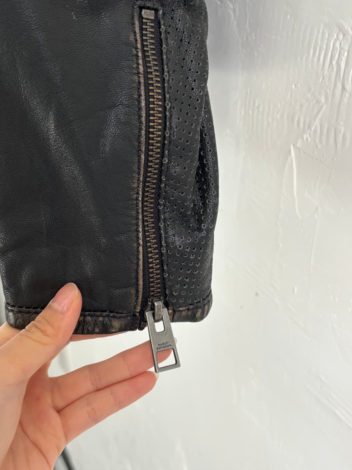 Harley Davidson 할리데이비슨 블랙 가죽 라이딩 기어 자켓 상품이미지4