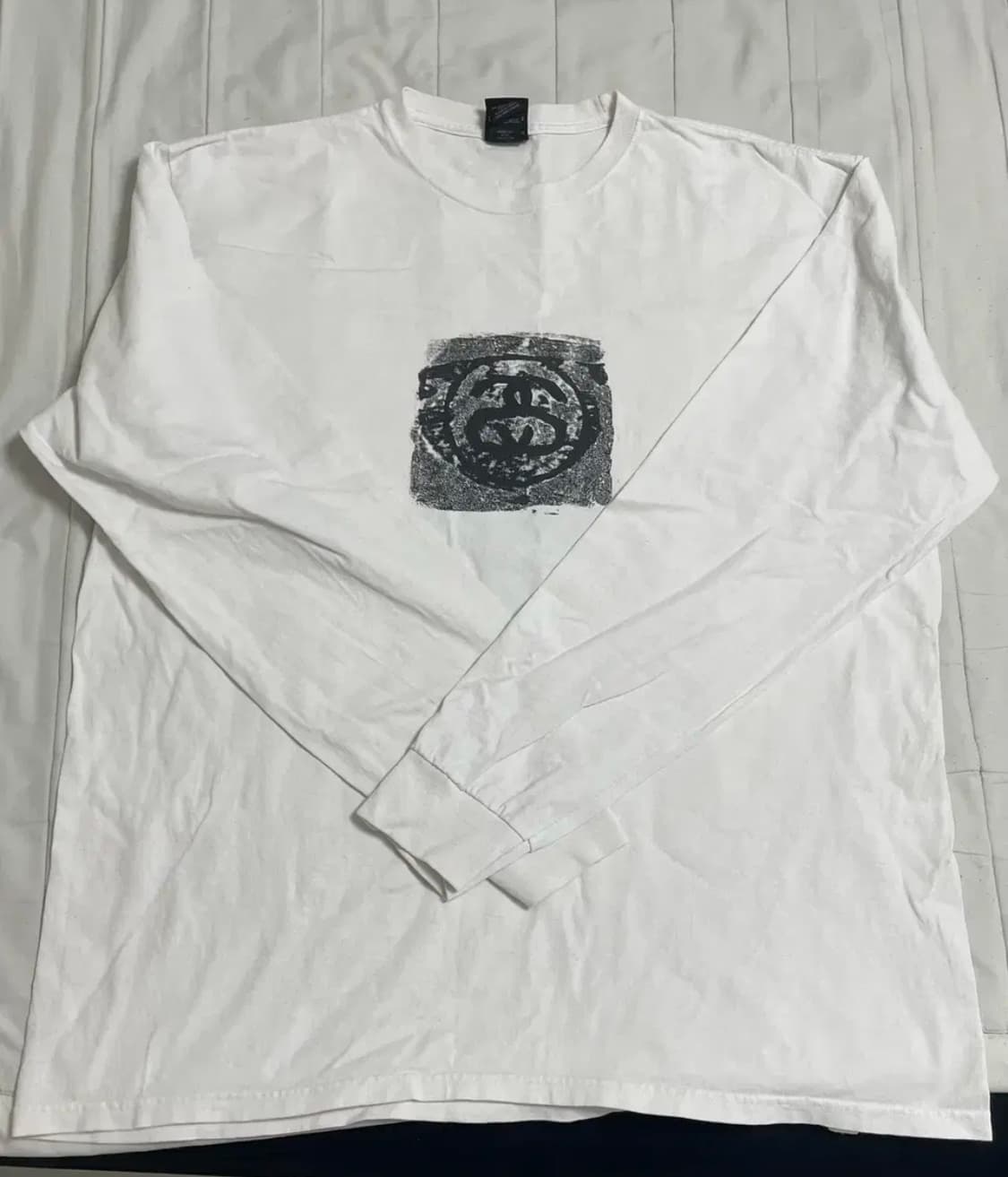 XL 스투시 모노 롱슬리브 티셔츠 화이트 상품이미지2