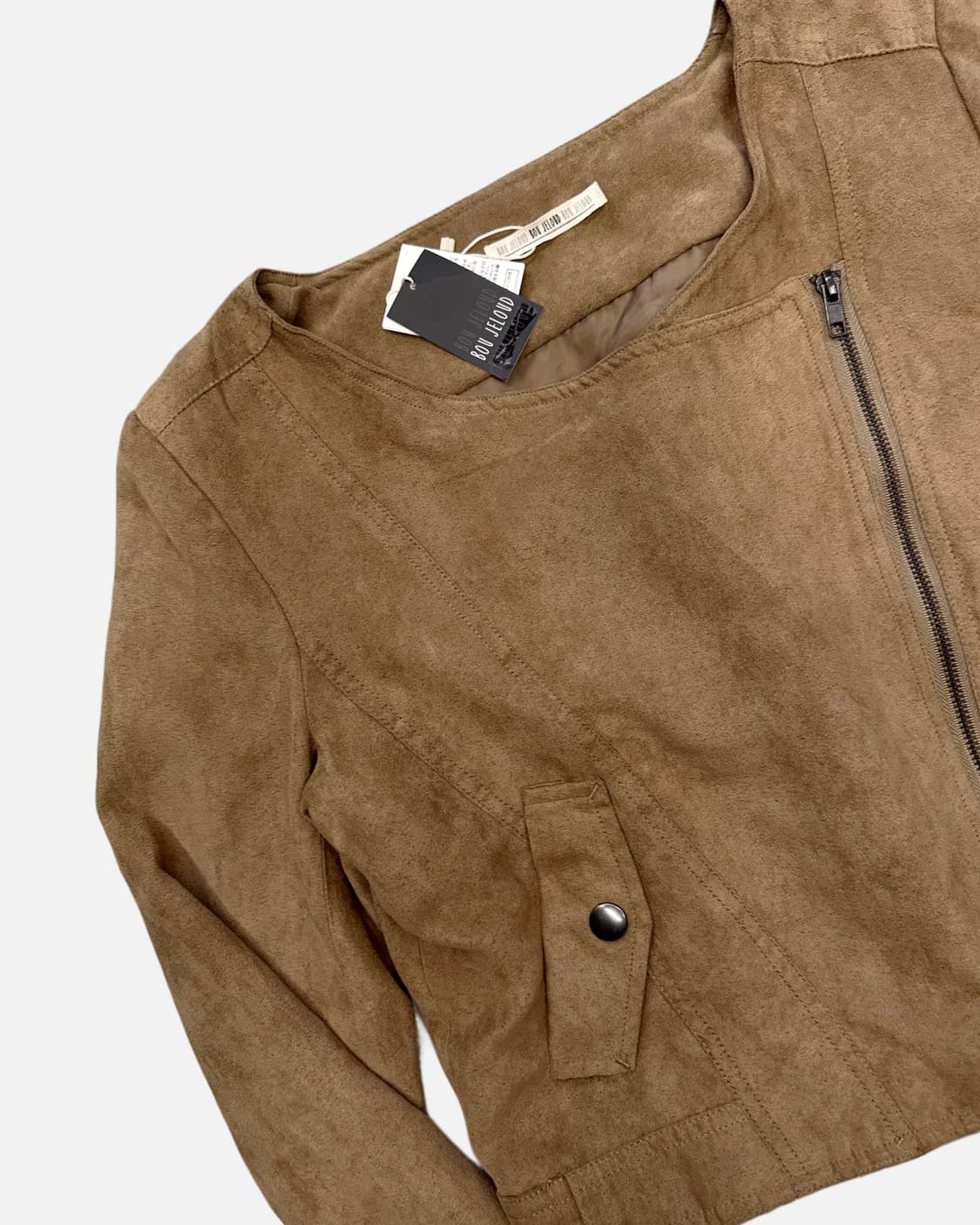 brown suede crop rider jacket 상품이미지4