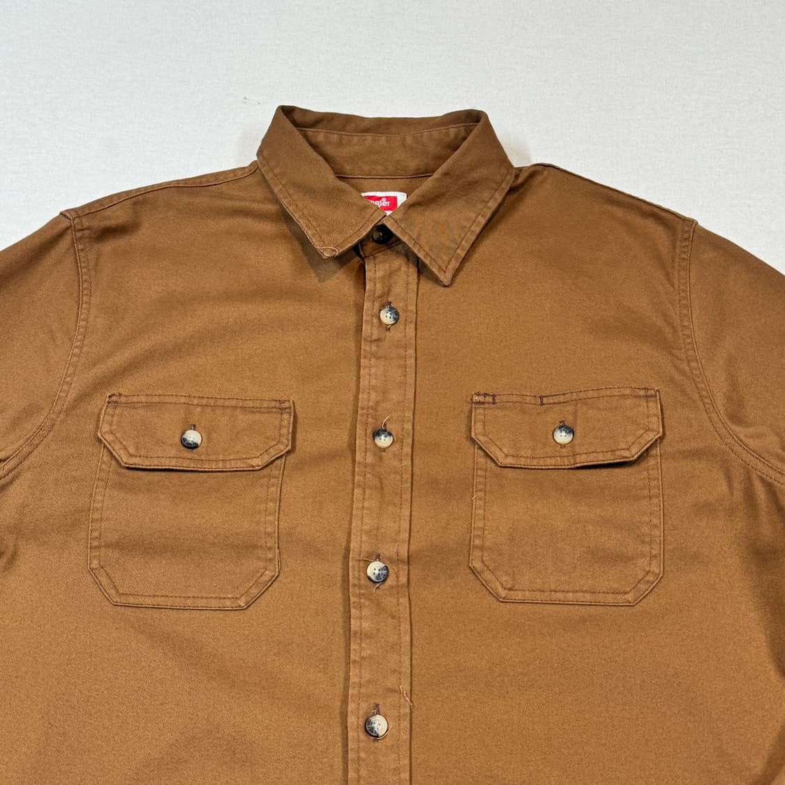 M) Wrangler 랭글러 투포켓 워크웨어 코튼 셔츠 브라운 W2 상품이미지3