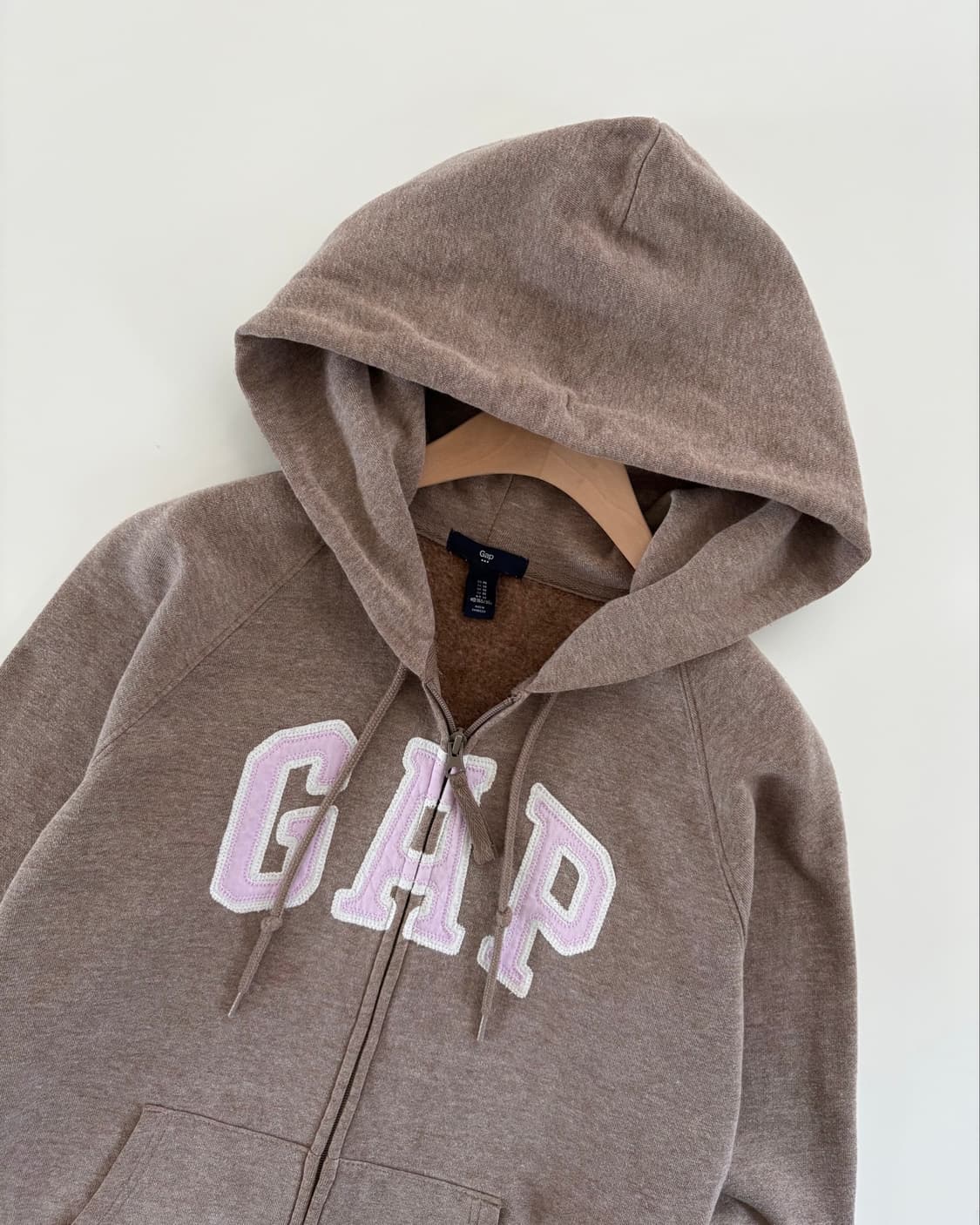 GAP 갭 핑크베이지 로고 코튼 후드집업 상품이미지2
