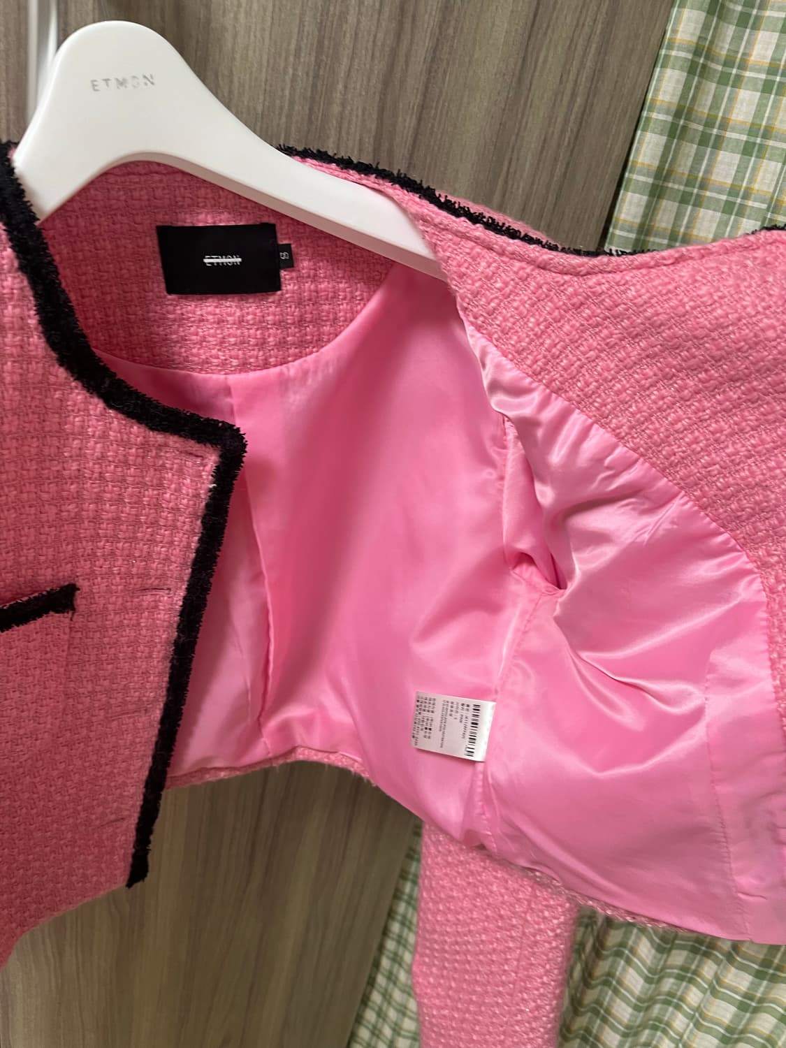 에트몽 트림트위드자켓 핑크 S(2회착용 사용감없음) 상품이미지6