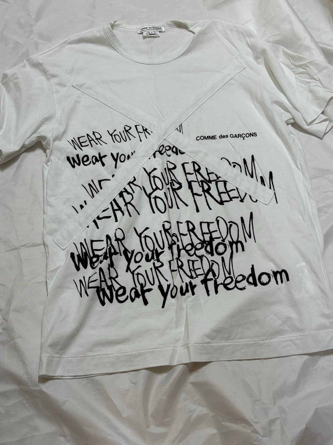 꼼데가르송 were your freedom 티셔츠 화이트 상품이미지1