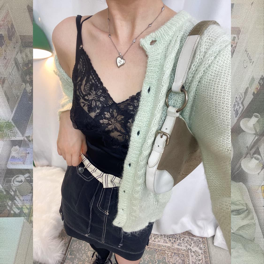 블랙 레이스 슬립 상품이미지5
