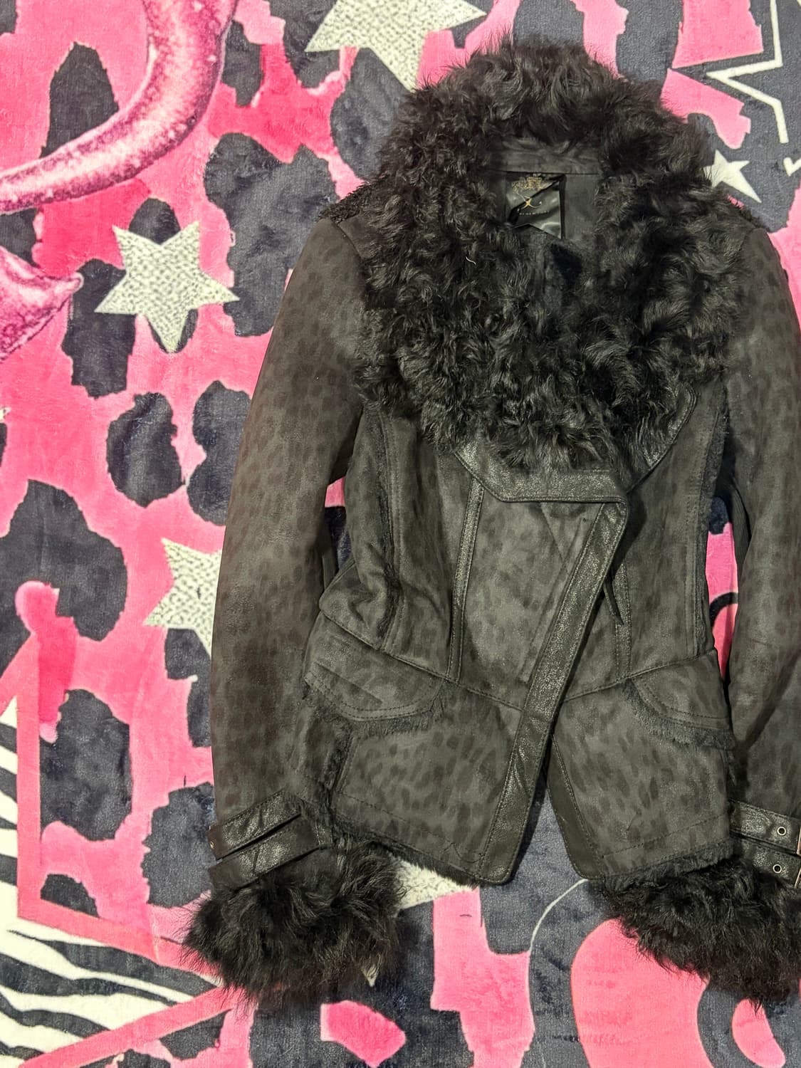 Onegyaru Y2K Leopard fur jacket  상품이미지9