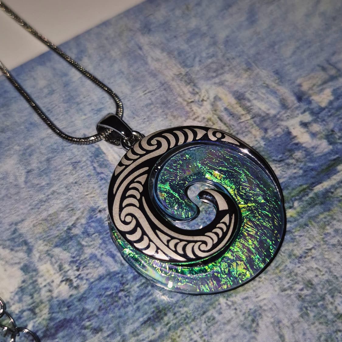 90s 뉴질랜드 파우아 자개 소용돌이 목걸이 상품이미지9