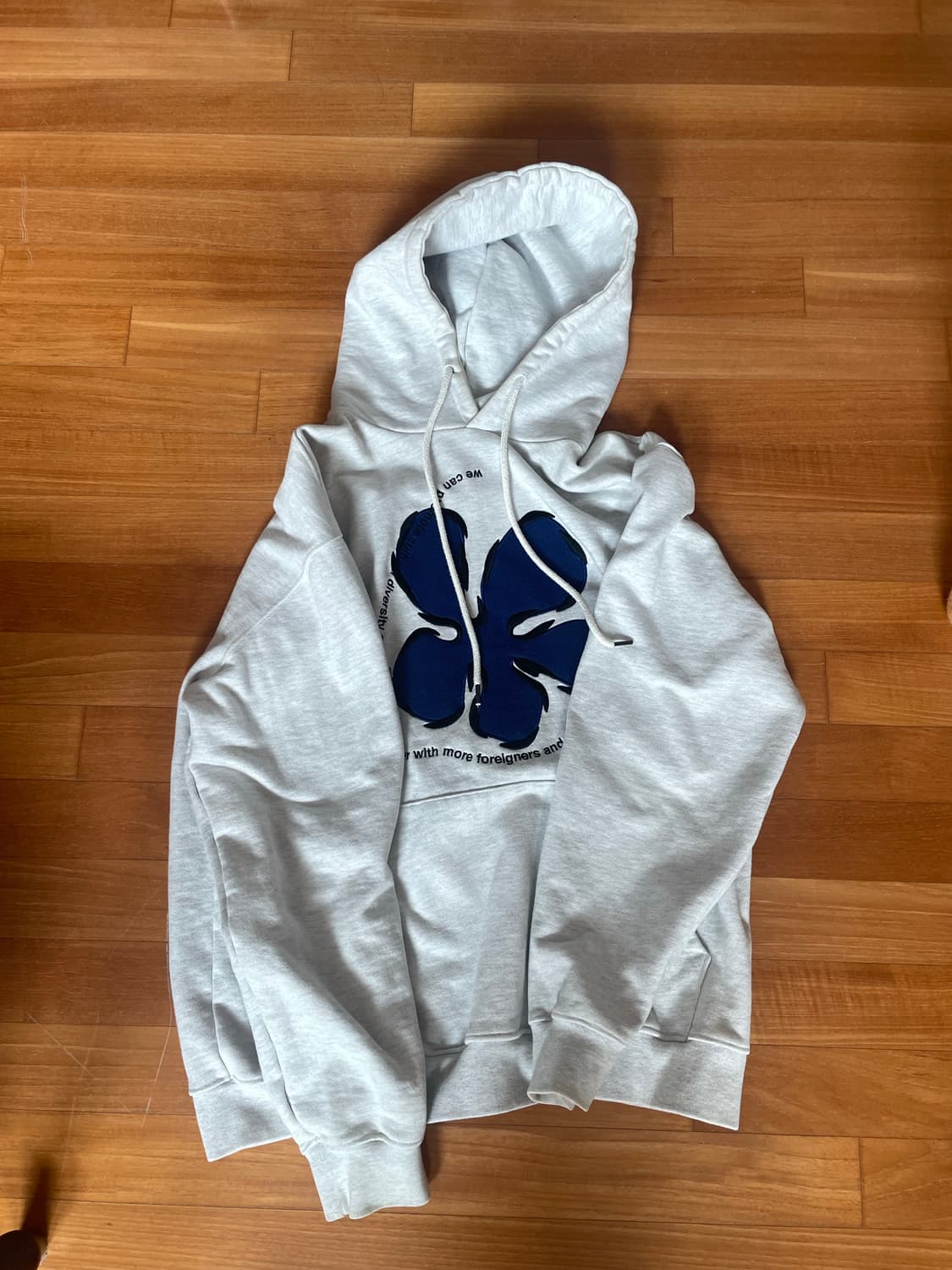 매스노운 프리미엄 헤비 스웨트 스트로베리 플라워 후드티 M사이즈 상품이미지2