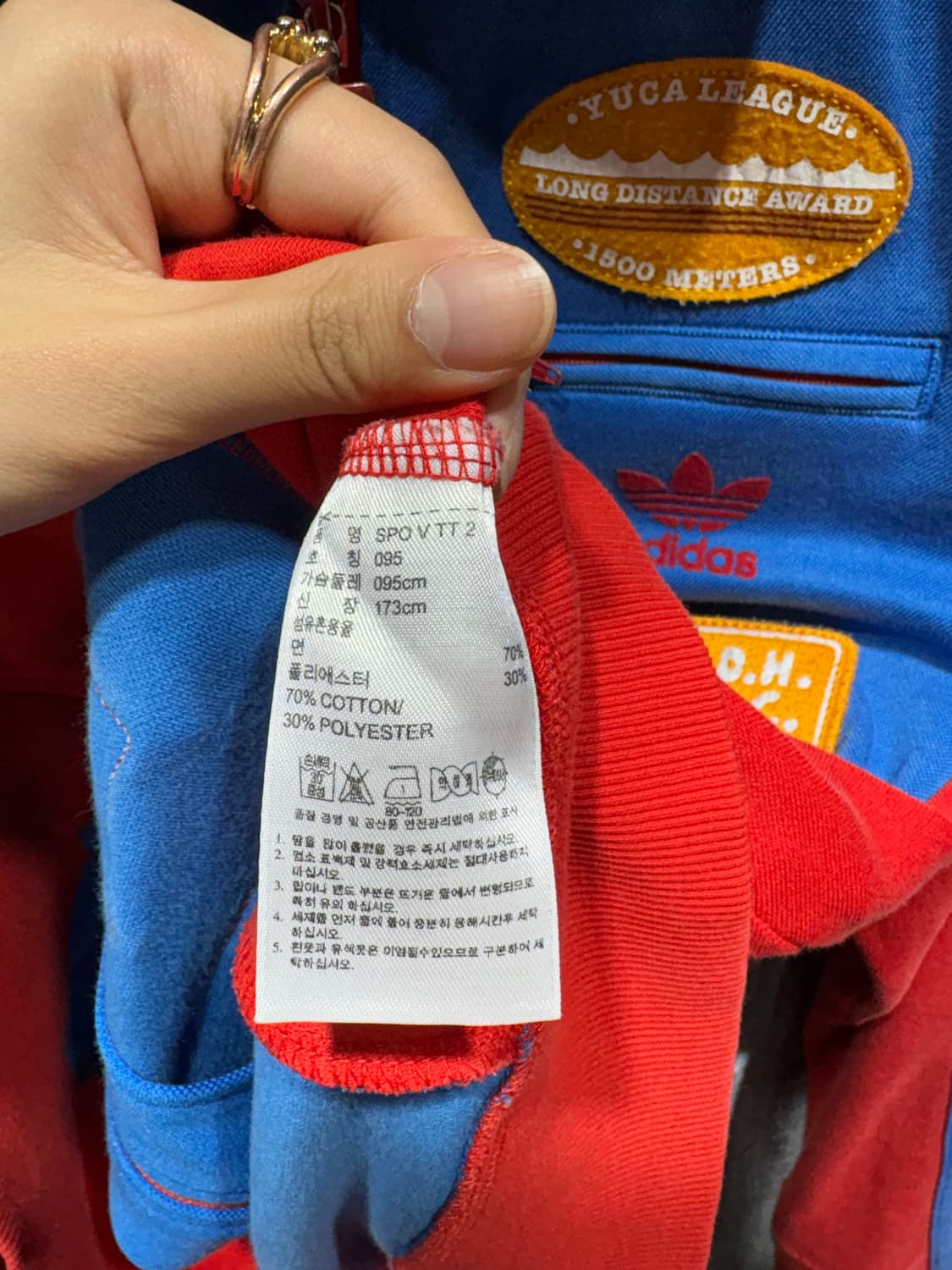 M Adidas 아디다스 파이어버드 레드 배색 패치 트랙탑 상품이미지6