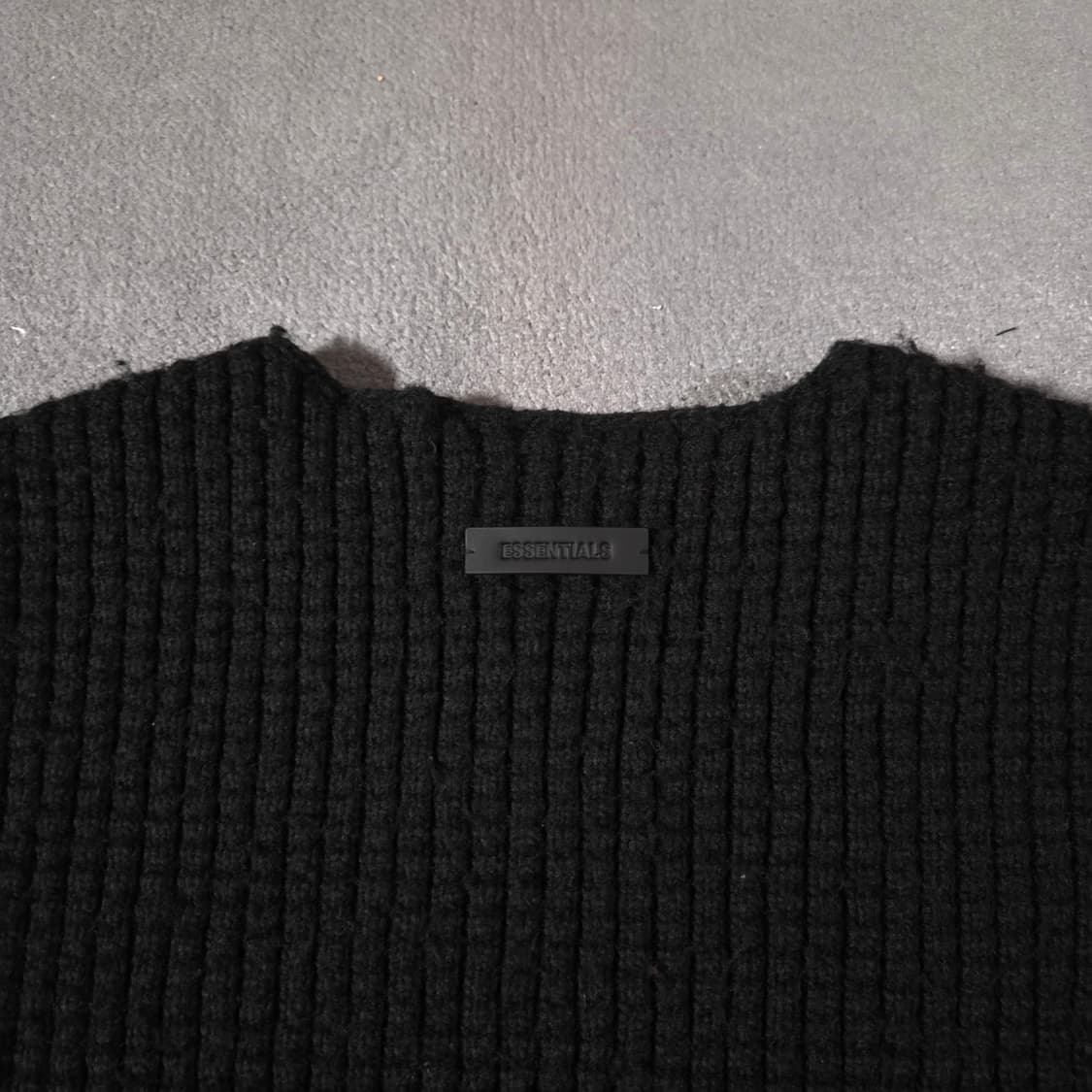 피어오브갓 에센셜 오버핏 헤비 와플 크루넥 니트 스웨터 M 블랙 상품이미지6