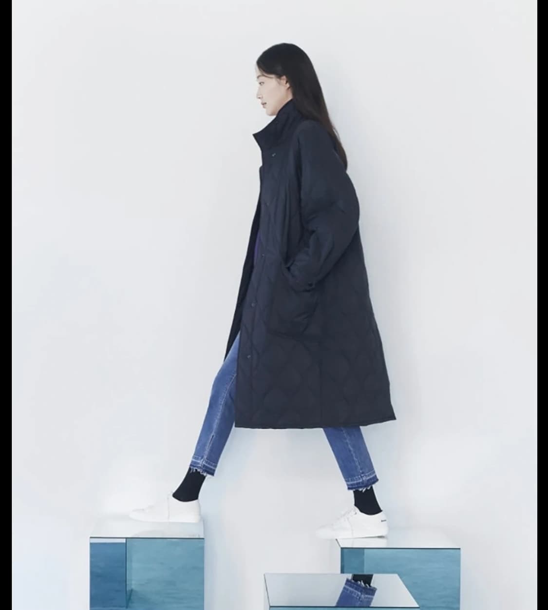 구호 블랙 퀼팅 패딩 코트 ~77 상품이미지1