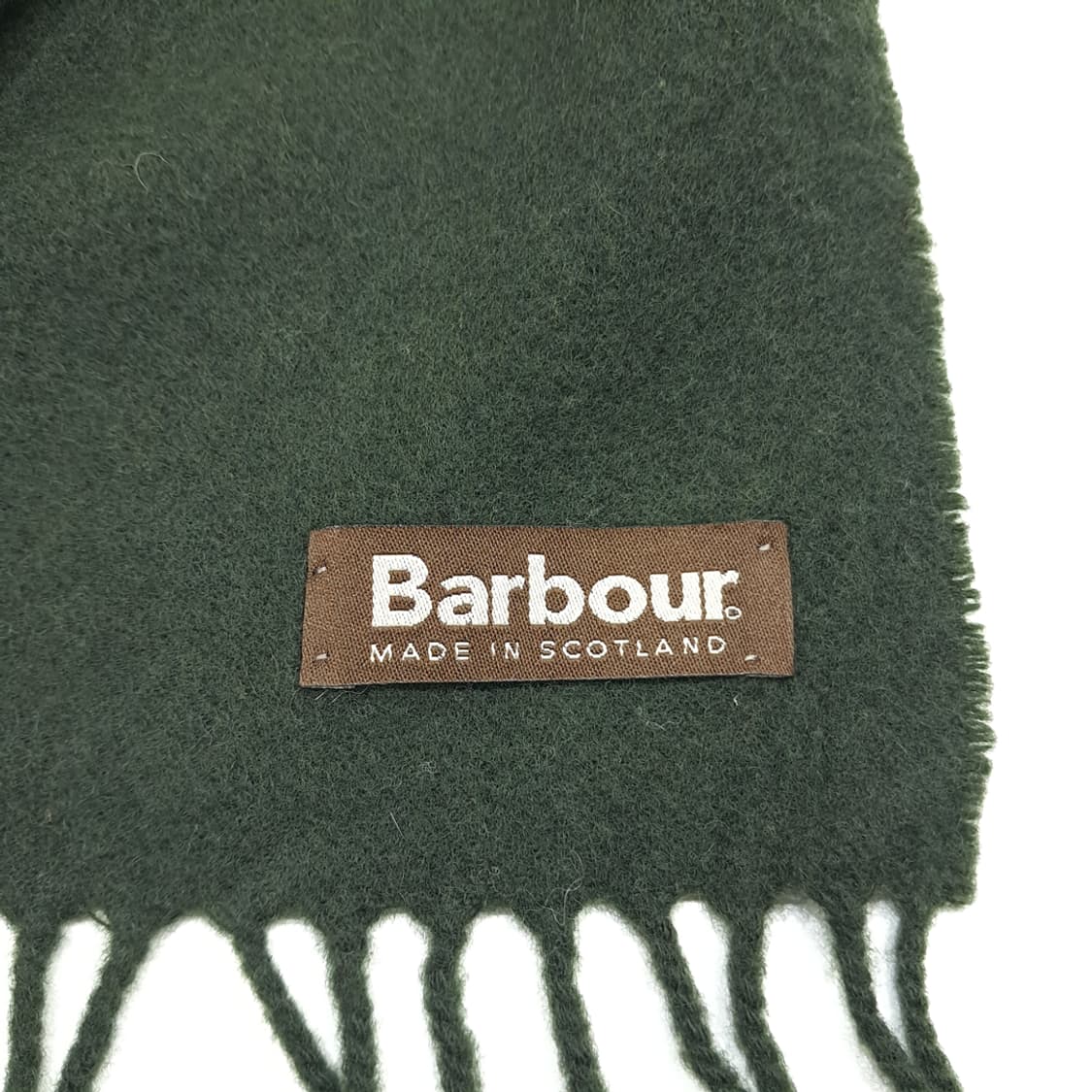 MX246 바버 다크그린 자수 램스울 목도리 머플러 상품이미지6