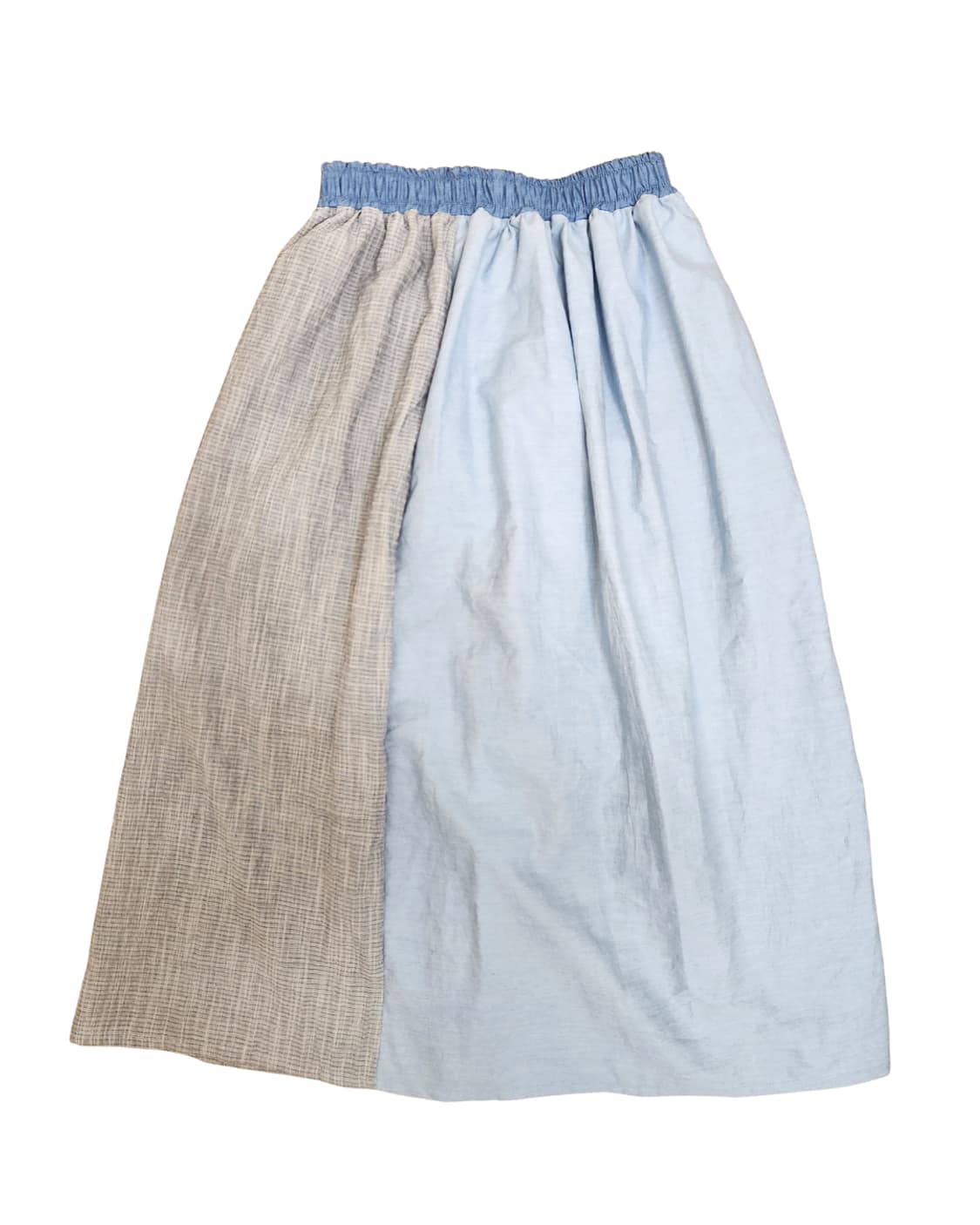 360도 양면 데님 중청 패치워크 롱스커트 상품이미지8