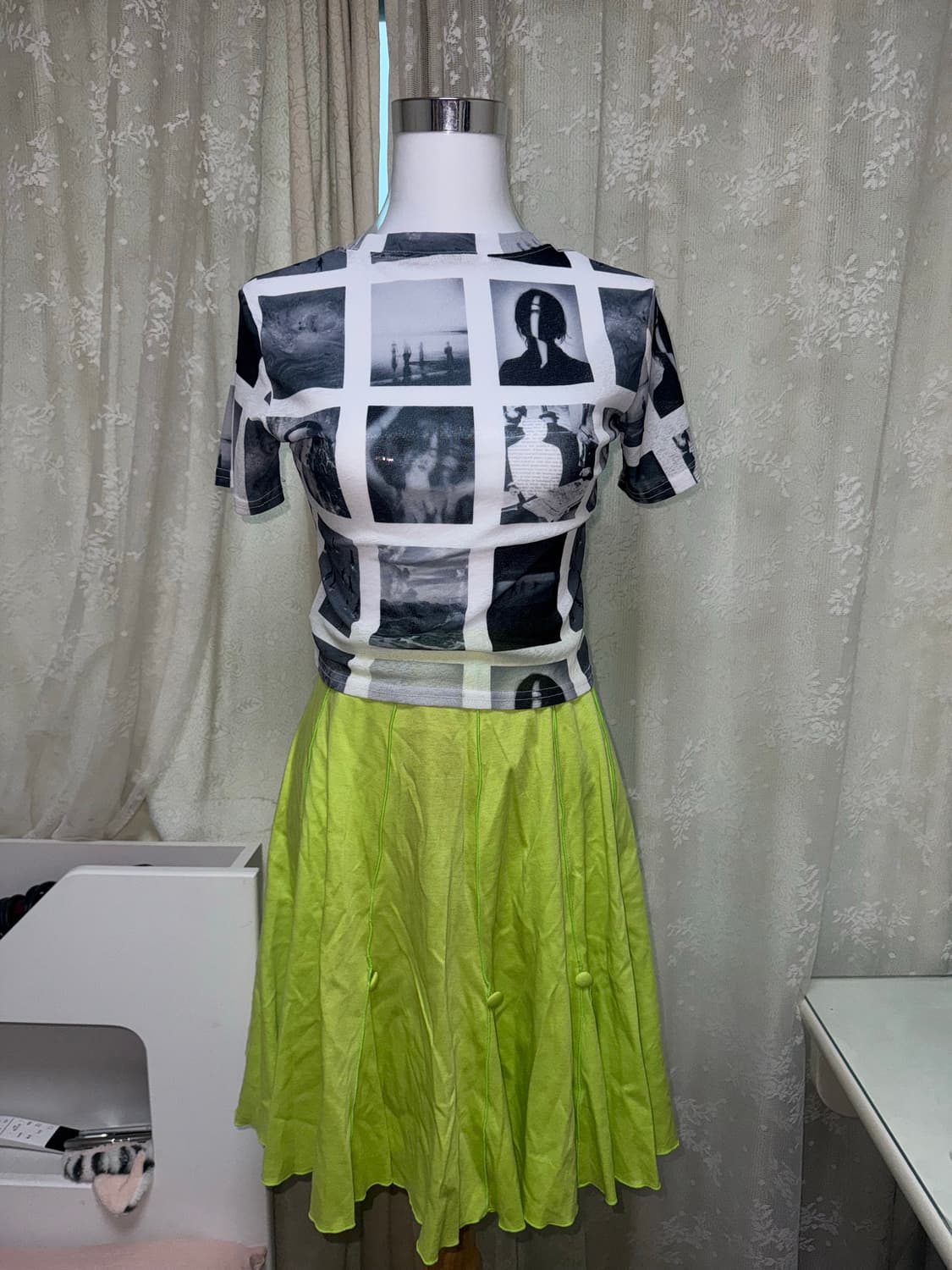 Vintage lime midiskirt 상품이미지5