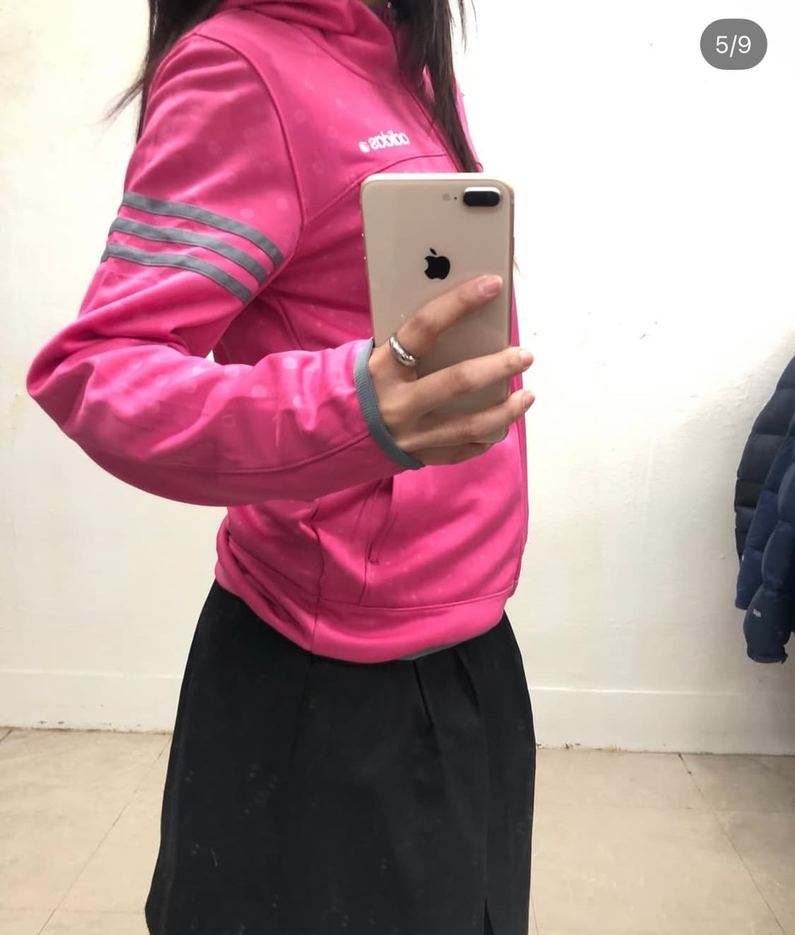 아디다스 핫 핑크 져지 후드 집업 상품이미지5