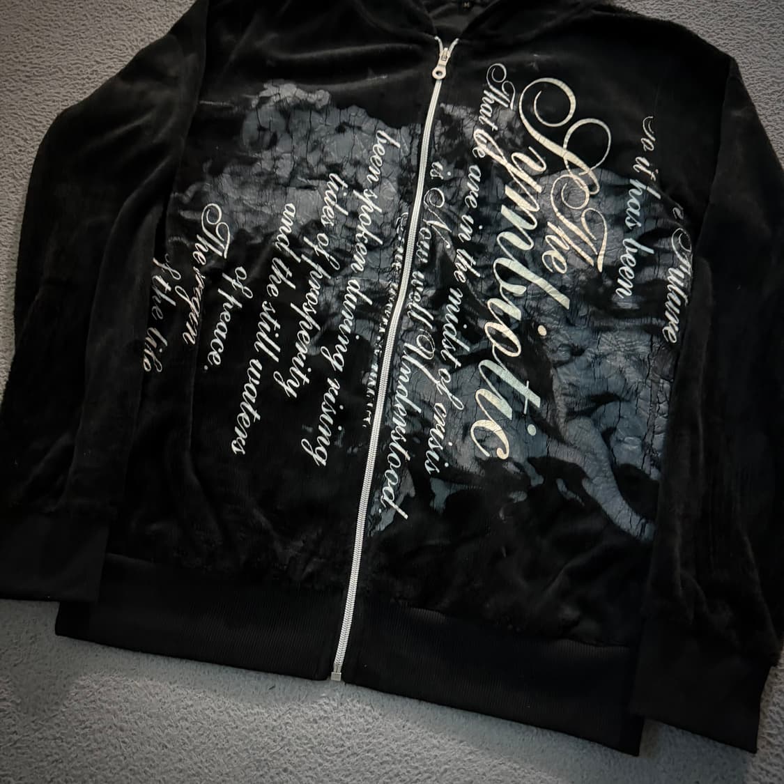 Spinash lettering velvet hoodie 상품이미지3
