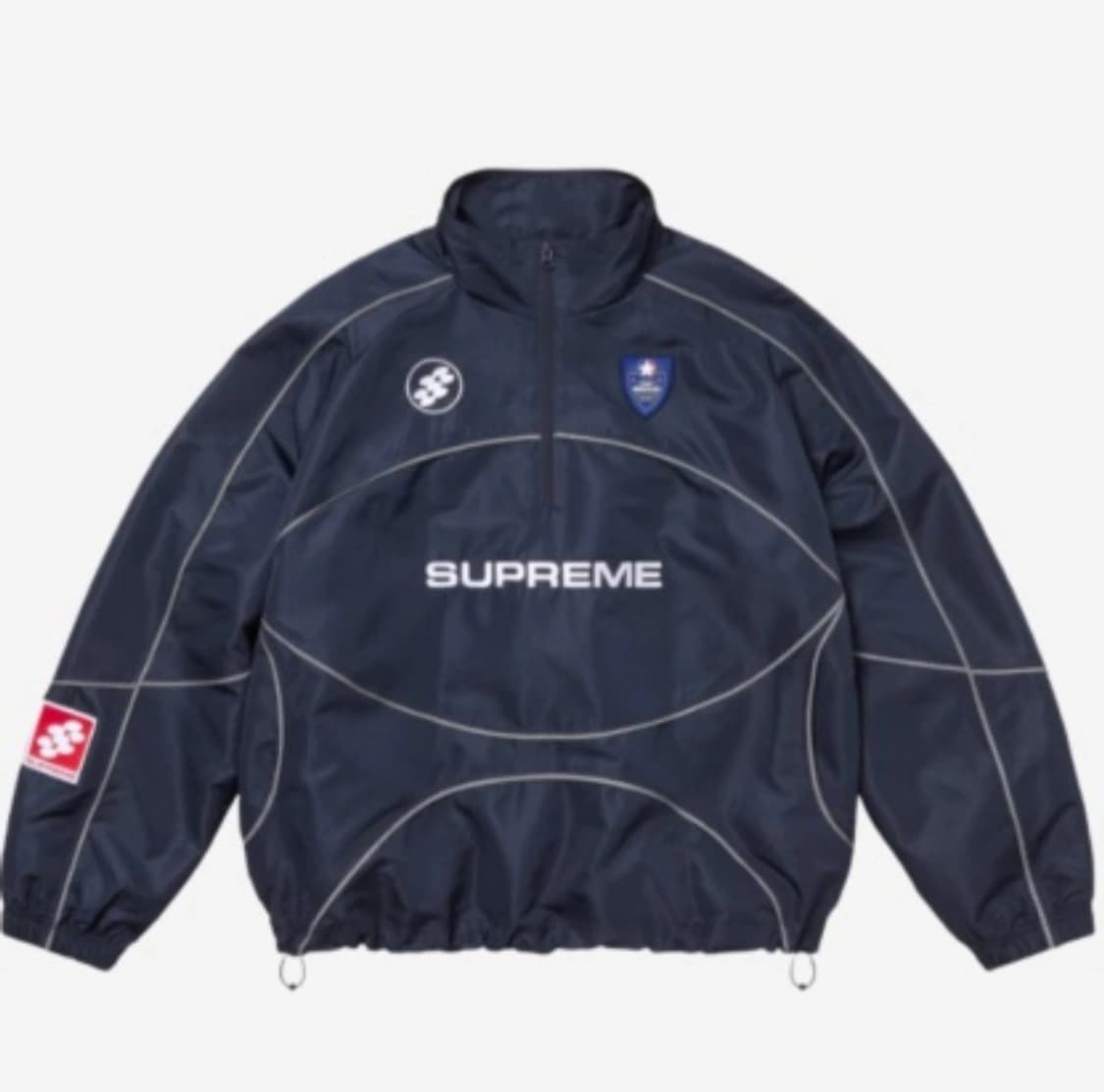 텍있는새상품) 슈프림 리플렉티브 파이핑 풀오버 네이비 S사이즈 24FW 상품이미지1