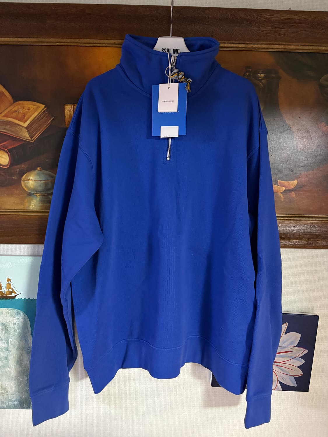 (새상품)자라 x aaron levine 테이프 지퍼넥 스웨트셔츠 상품이미지1