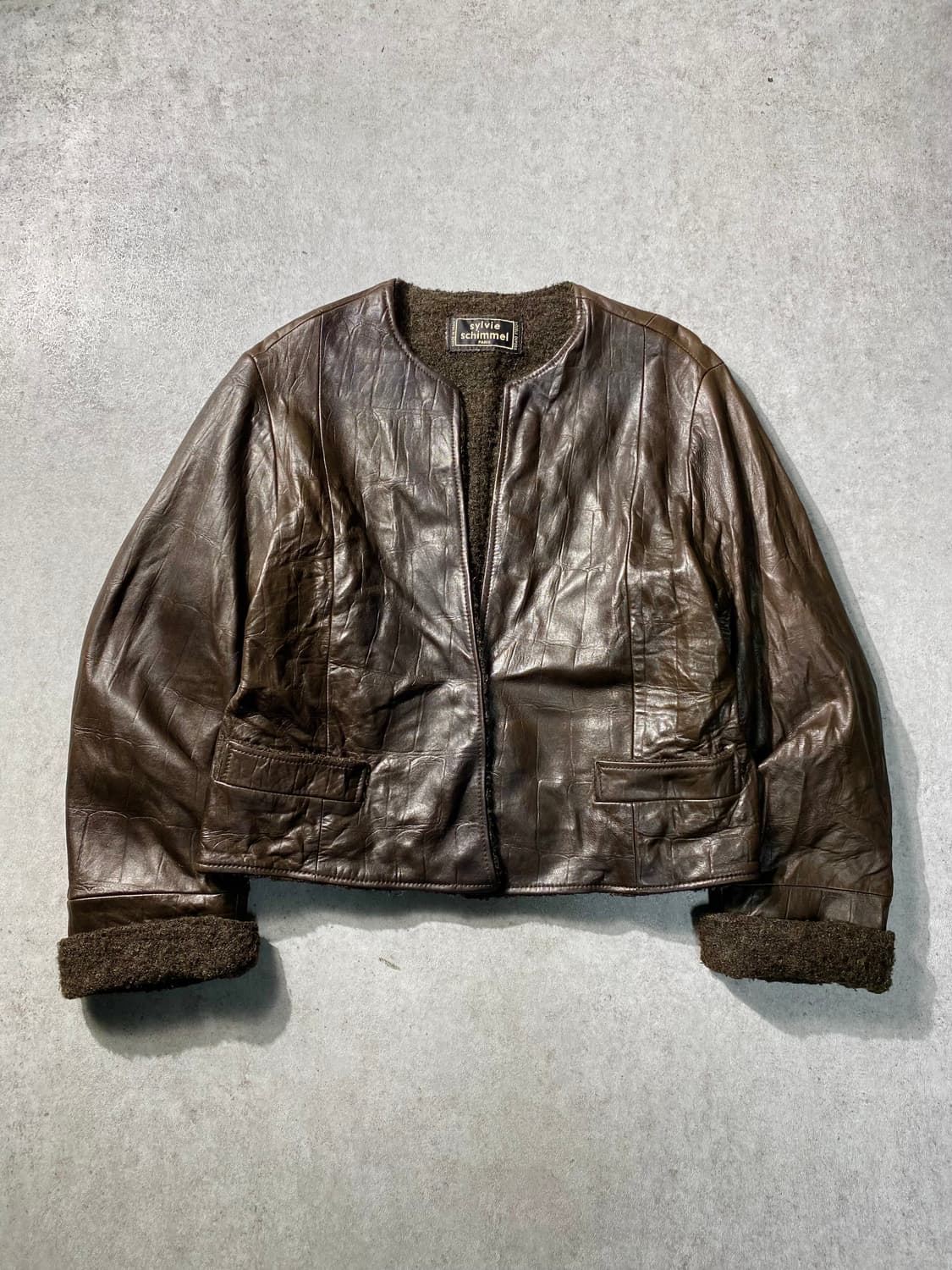 [38] 90s Sylvie Schimmel 양가죽 레더 자켓 상품이미지3