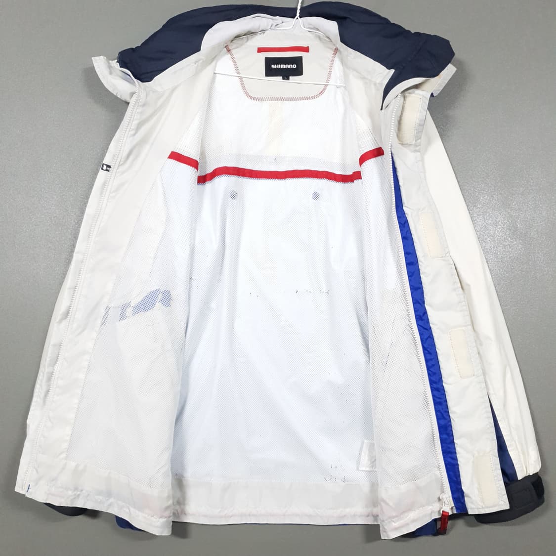 실측 2XL) 시마노 드라이쉴드 NP 마린 배색 바람막이 후드 자켓 상품이미지8