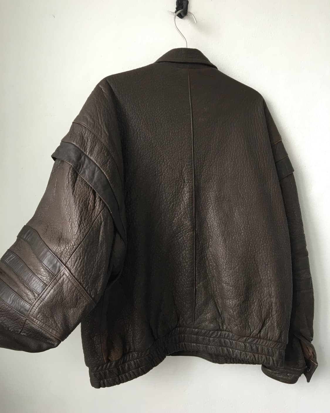 Leather bomber brown jacket 상품이미지5