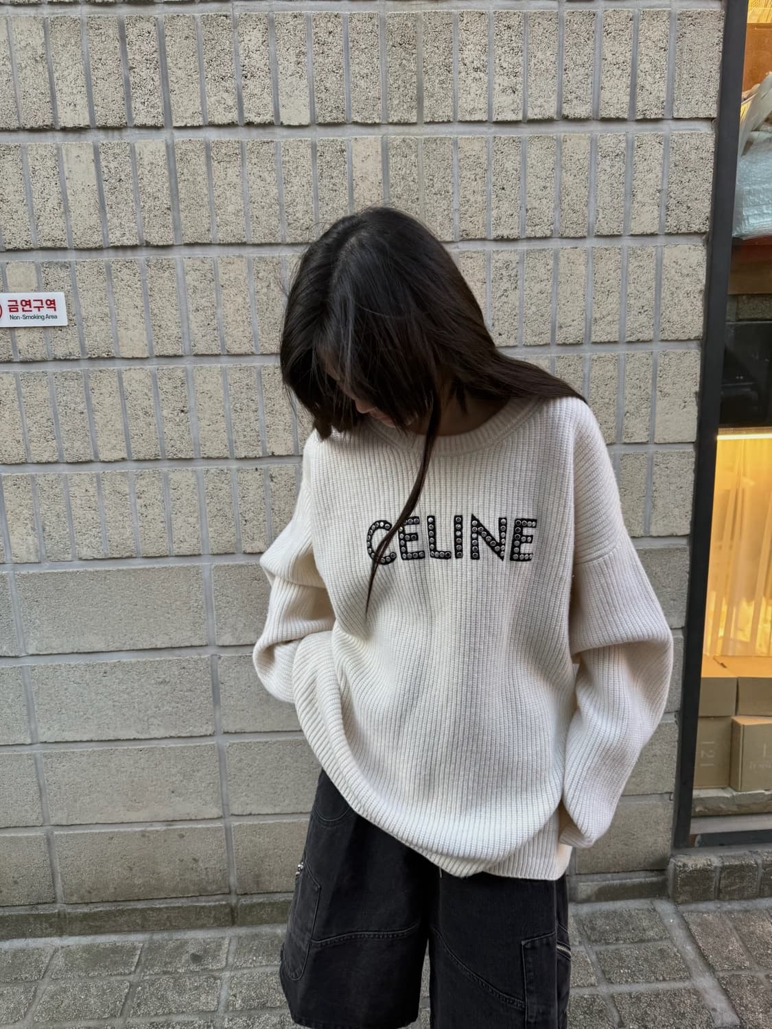 셀린느 울 리브스 스터드 로고 니트 상품이미지3