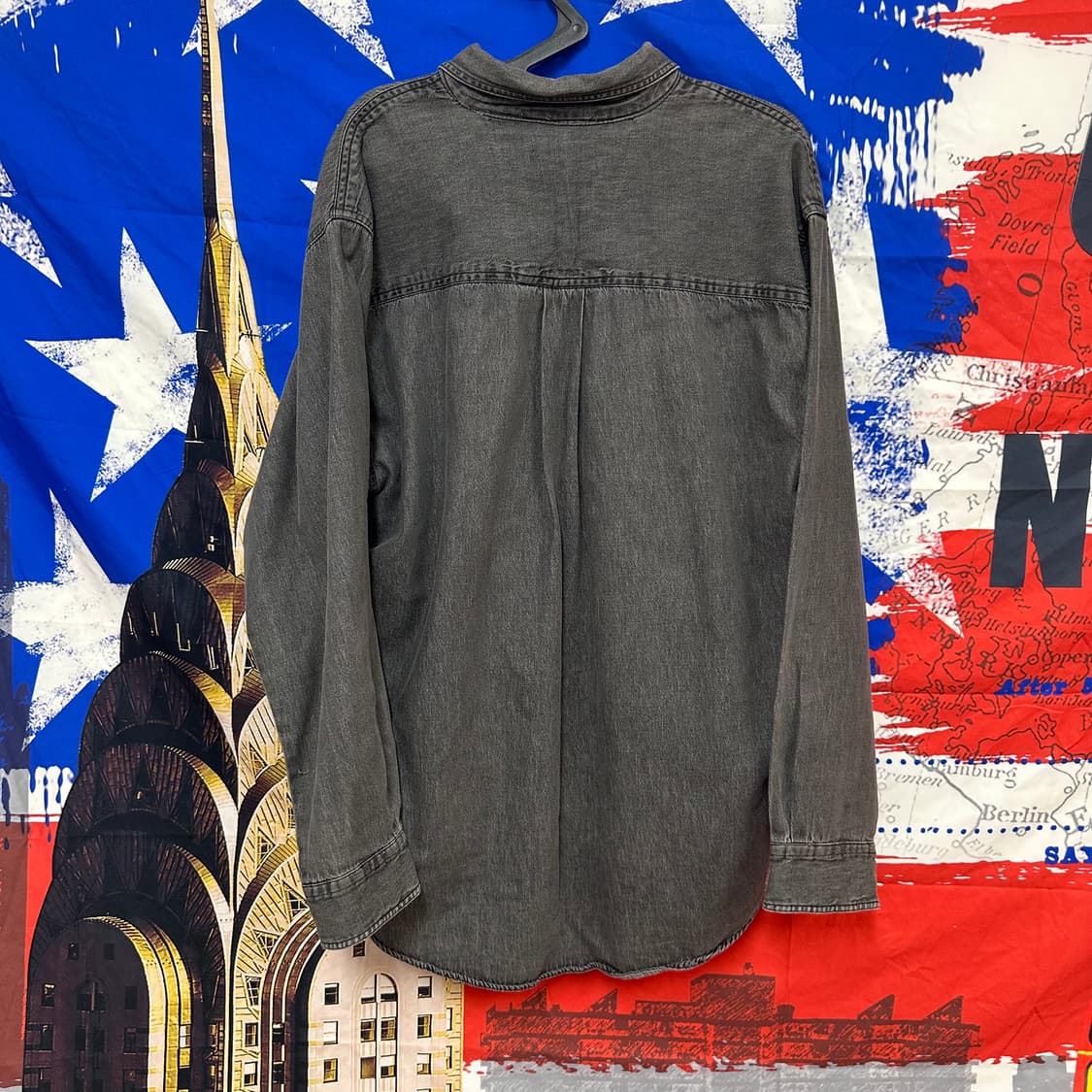 s급 칼하트 오버핏 흑청 데님셔츠 XL105 상품이미지5