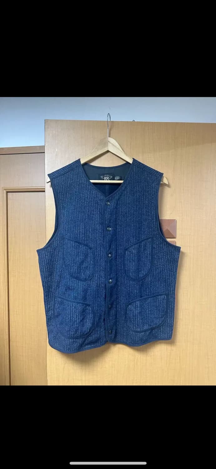 Rrl 더블알엘 인디고 염색 플리스 베스트 L 상품이미지1