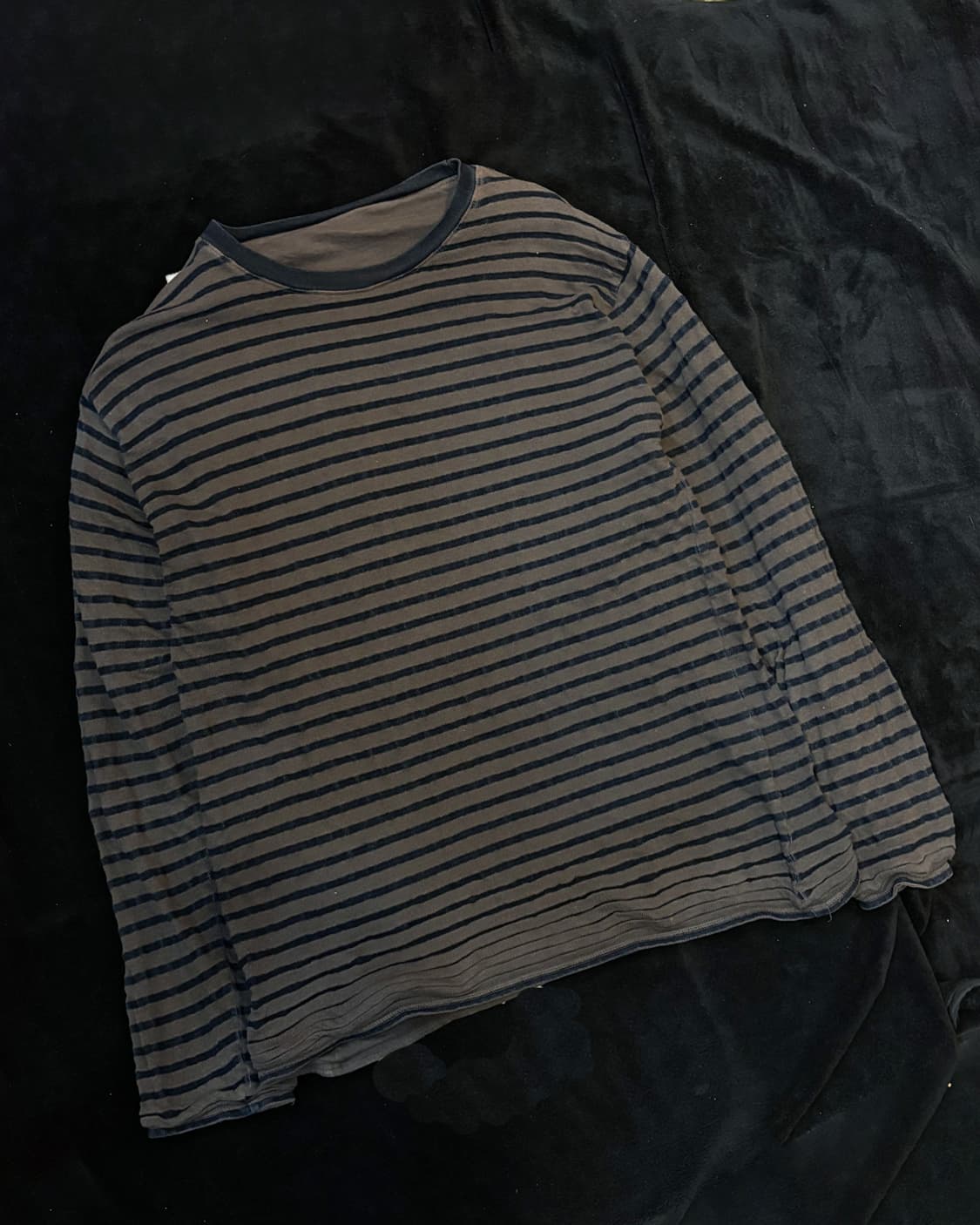 일본빈티지 챠콜 스트라이프 긴팔티 상품이미지1