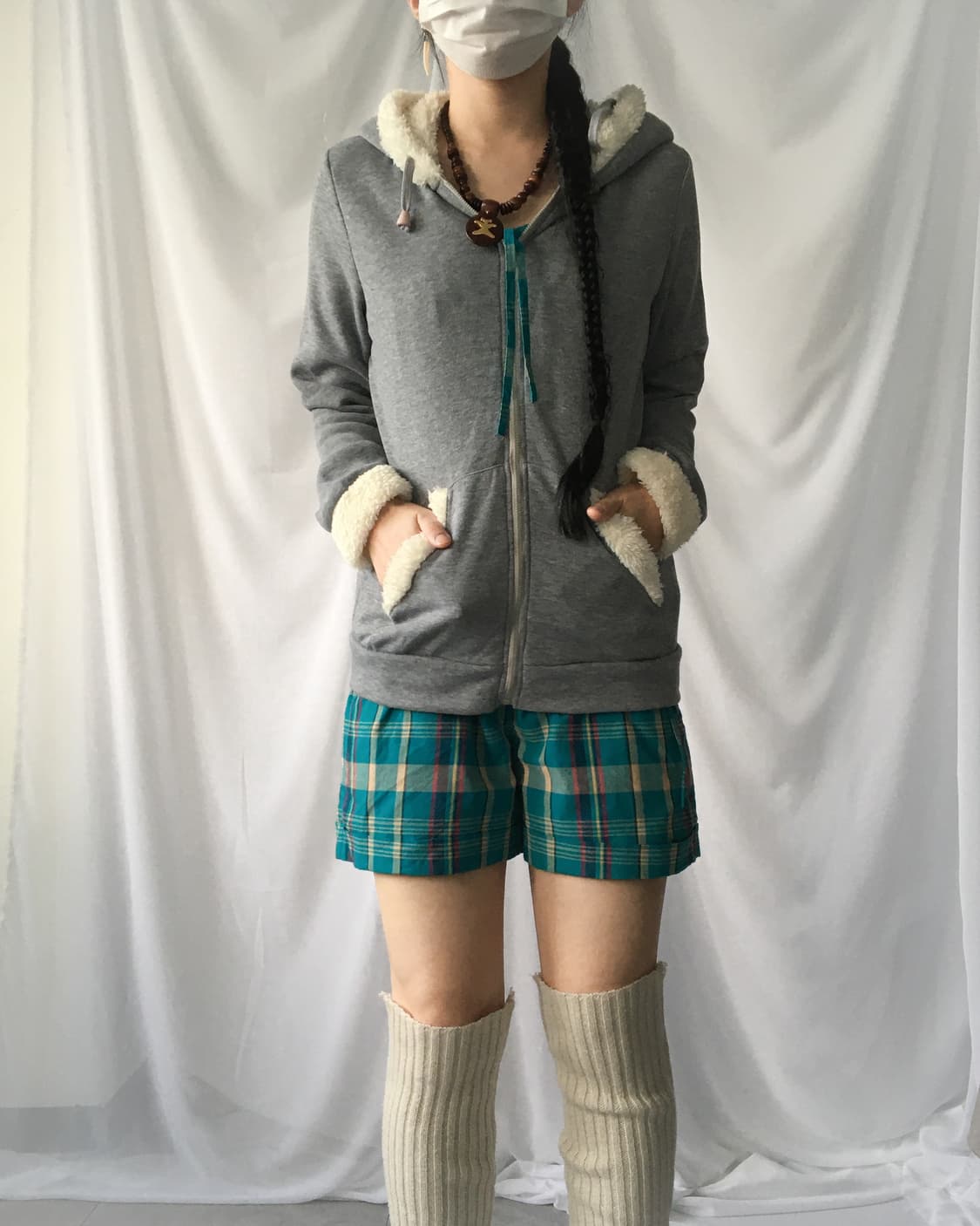 Fake fur trimming hood zip up 상품이미지1