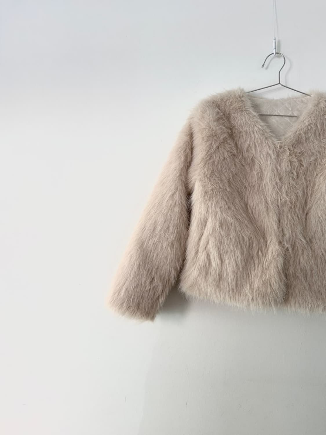 Simple oat fur jacket / ivory 상품이미지3