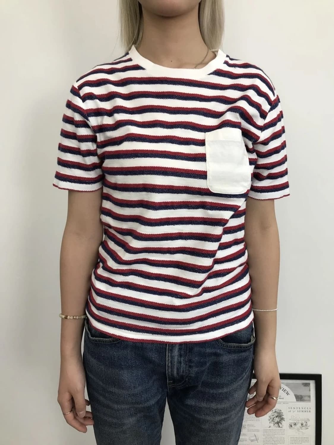 Beams Heart Stripe Pocket Tee 상품이미지2