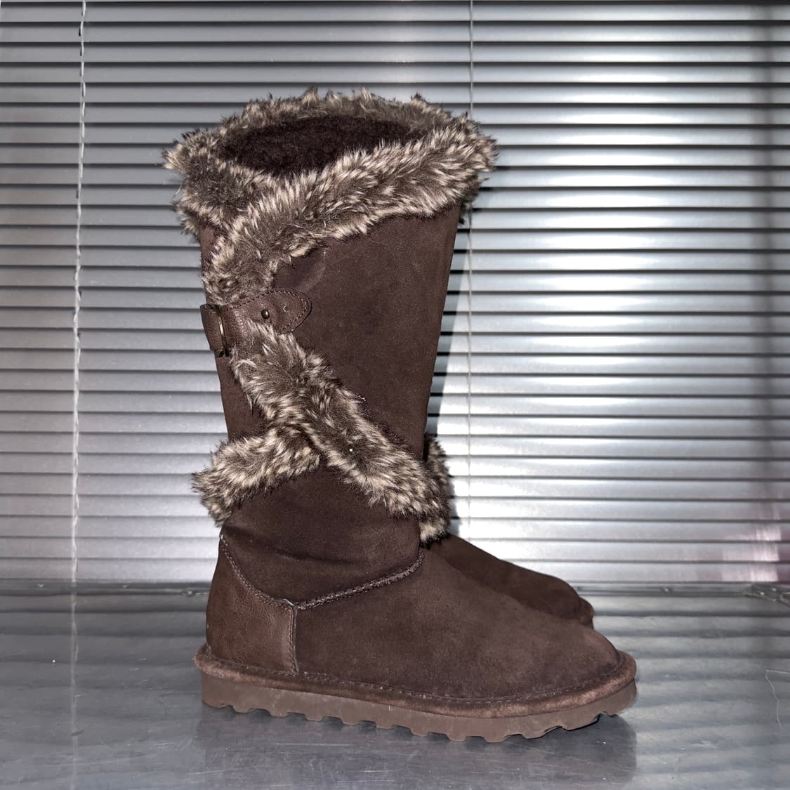 00s BEARPAW 스웨이드 핀터레스트 퍼 트림 어그 부츠 상품이미지5