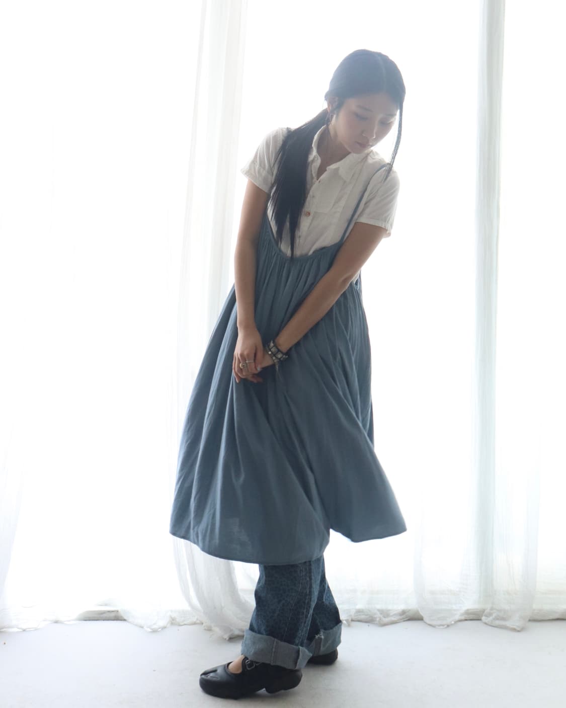 [Kelen] Blue Cotton Camisole Dress 상품이미지5