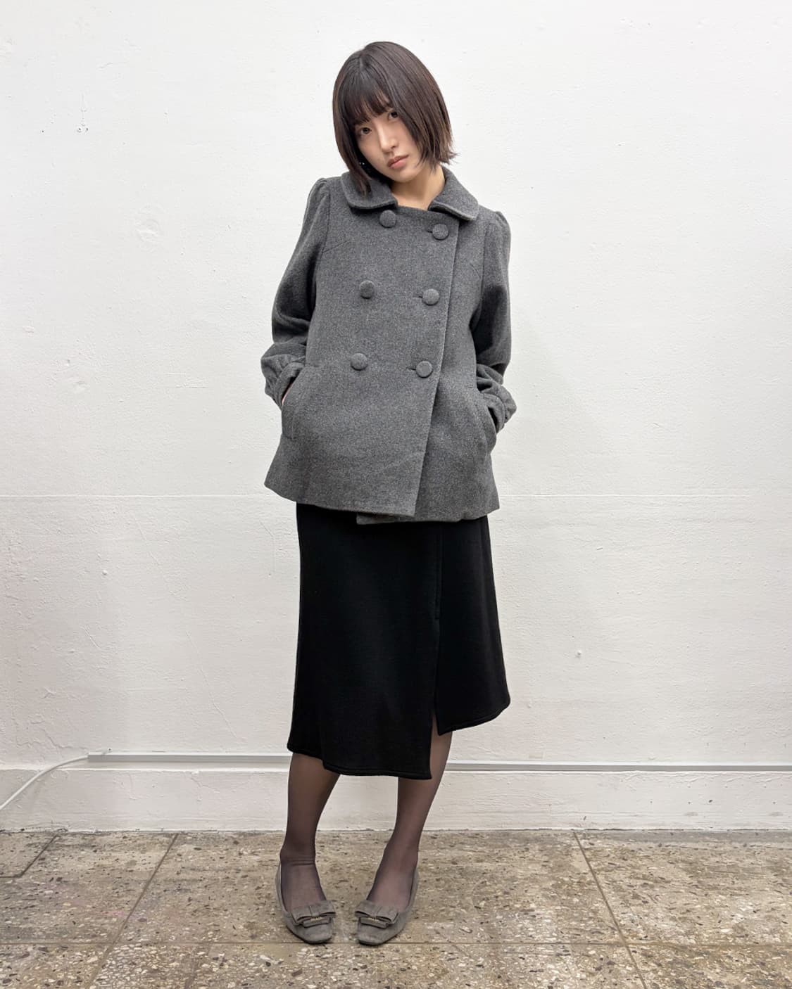 츠모리 치사토 퍼프 디테일 더블 자켓 상품이미지6