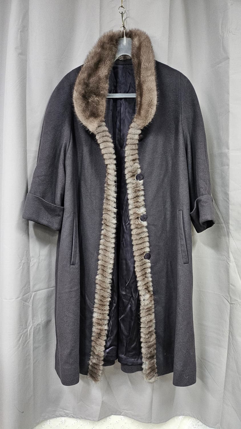 캐시미어  밍크 트래밍 롱코트  상품이미지9