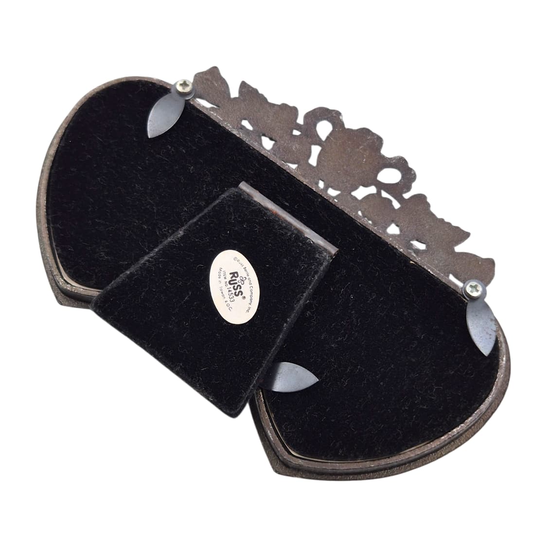 80s 미국 러스 하트&로즈 2구 주석 액자 상품이미지5