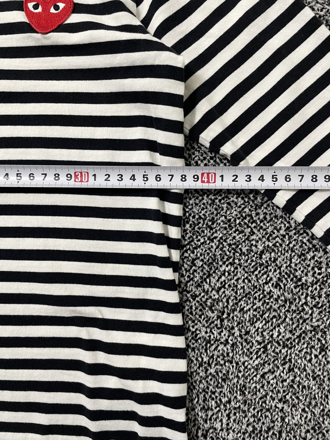빈티지9. 꼼데가르송 플레이 스트라이프 롱슬리브 블랙 화이트 줄무늬 상품이미지6