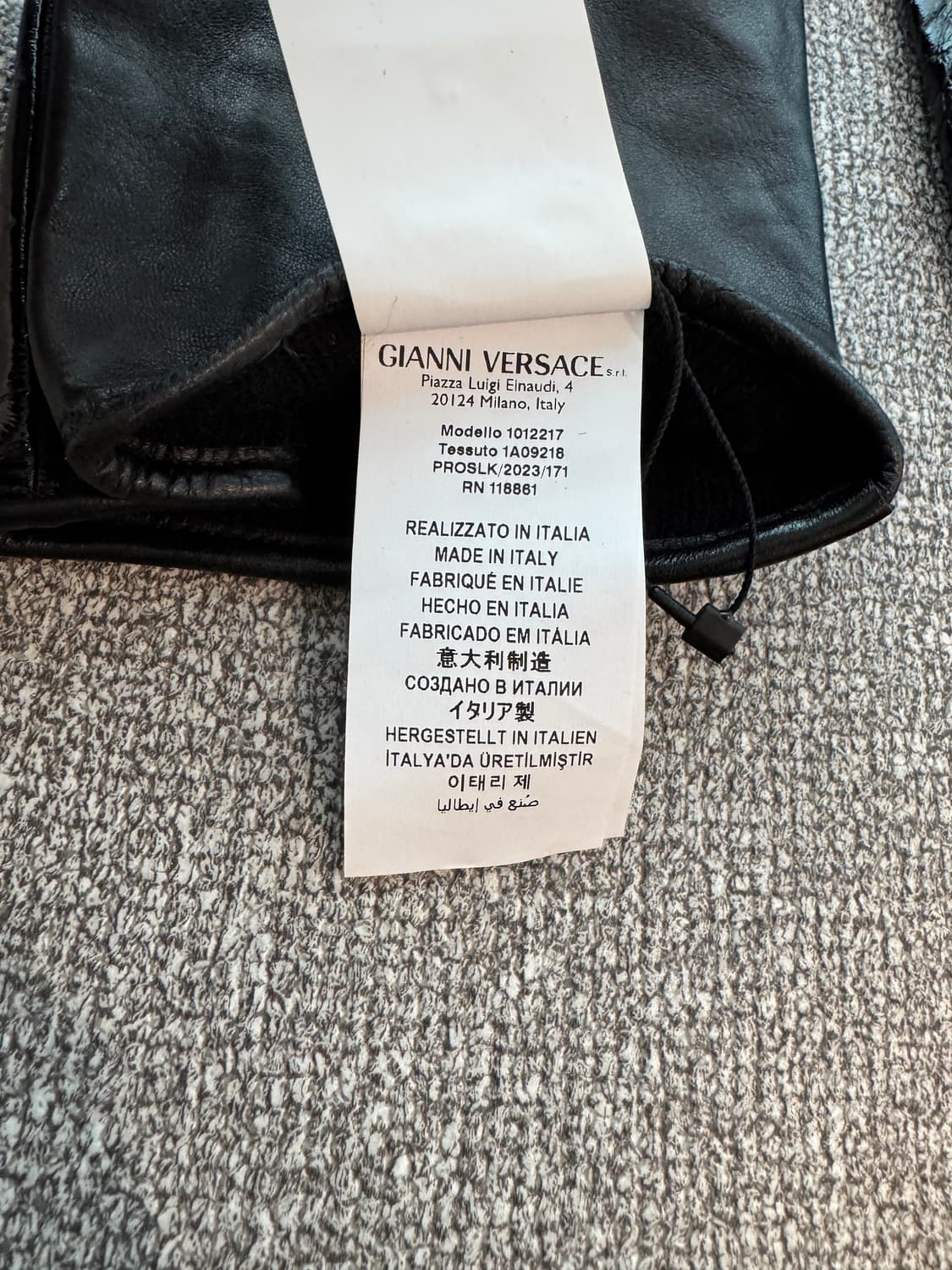 베르사체 크로커다일 롱 레더 글러브 OS 상품이미지5