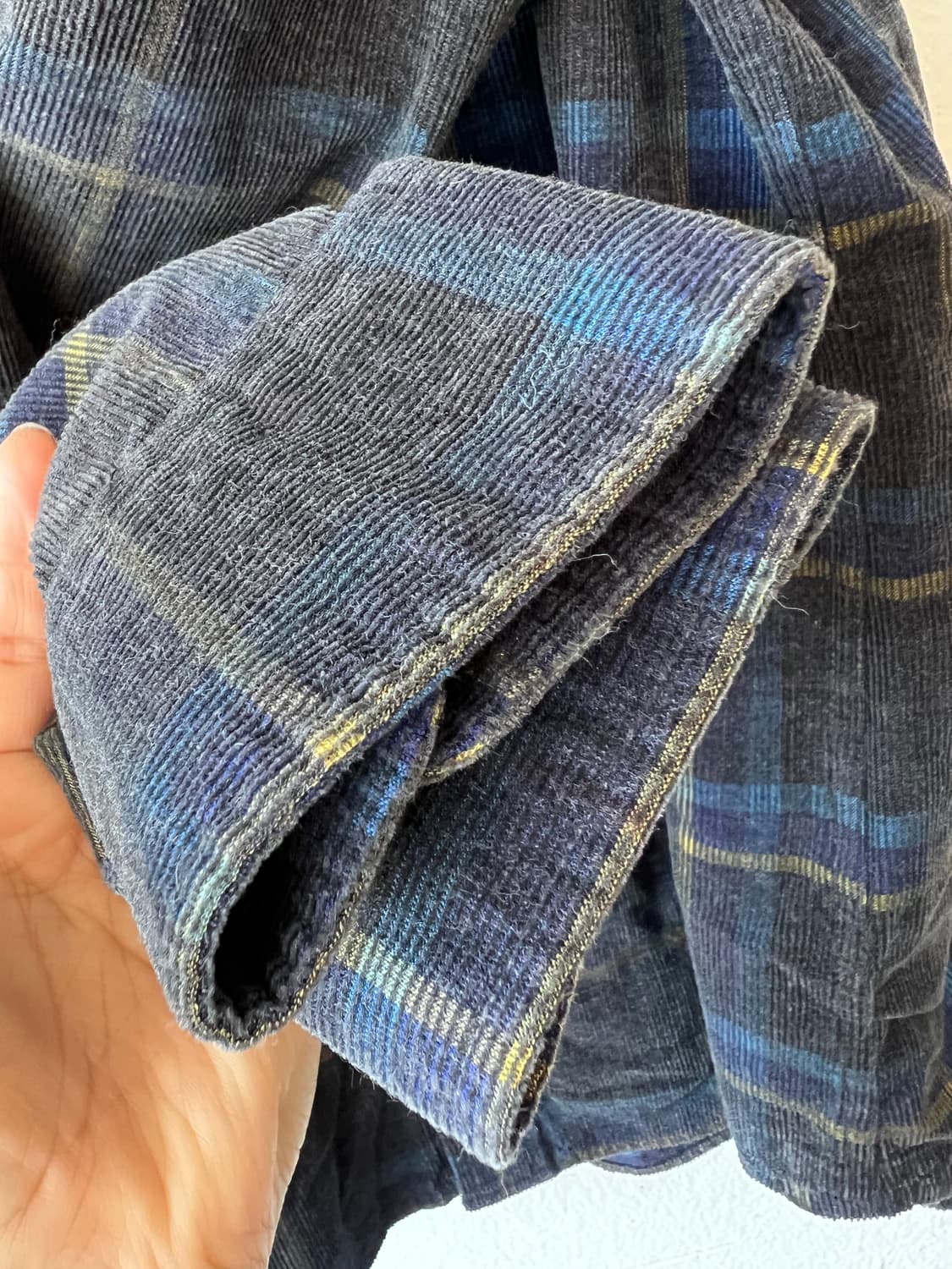 헨리코튼 여성 네이비체크 코듀로이 코튼긴팔셔츠 상품이미지4