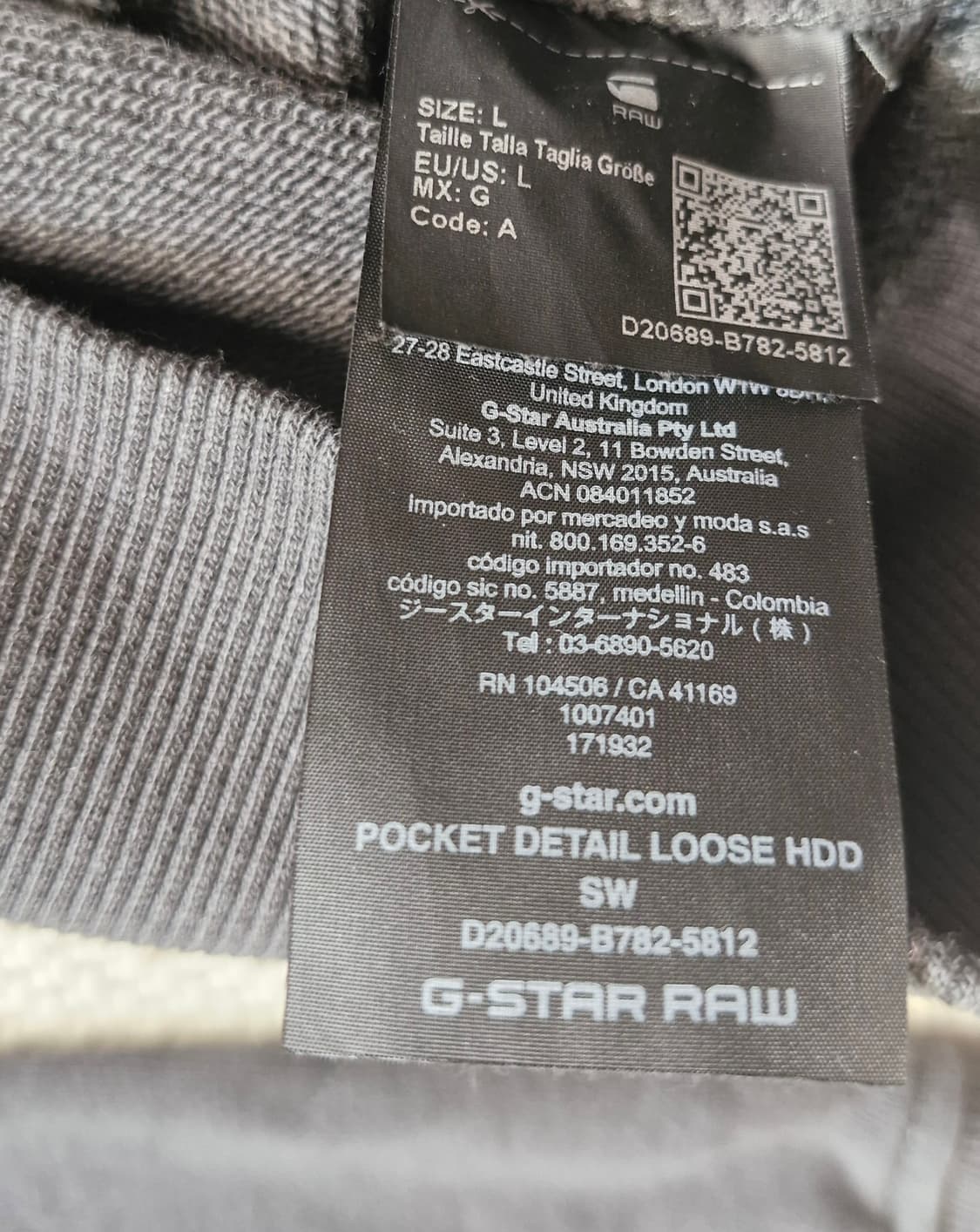 지스타로우 포켓 디테일 루즈 후드티 L 상품이미지8