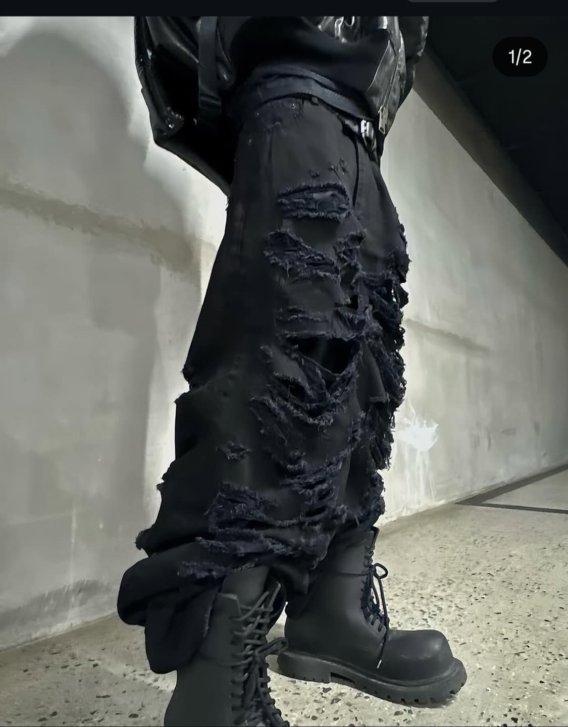 에모스탠스클럽 재패니즈 디스트로이드 와이드 배기 진 3 상품이미지3