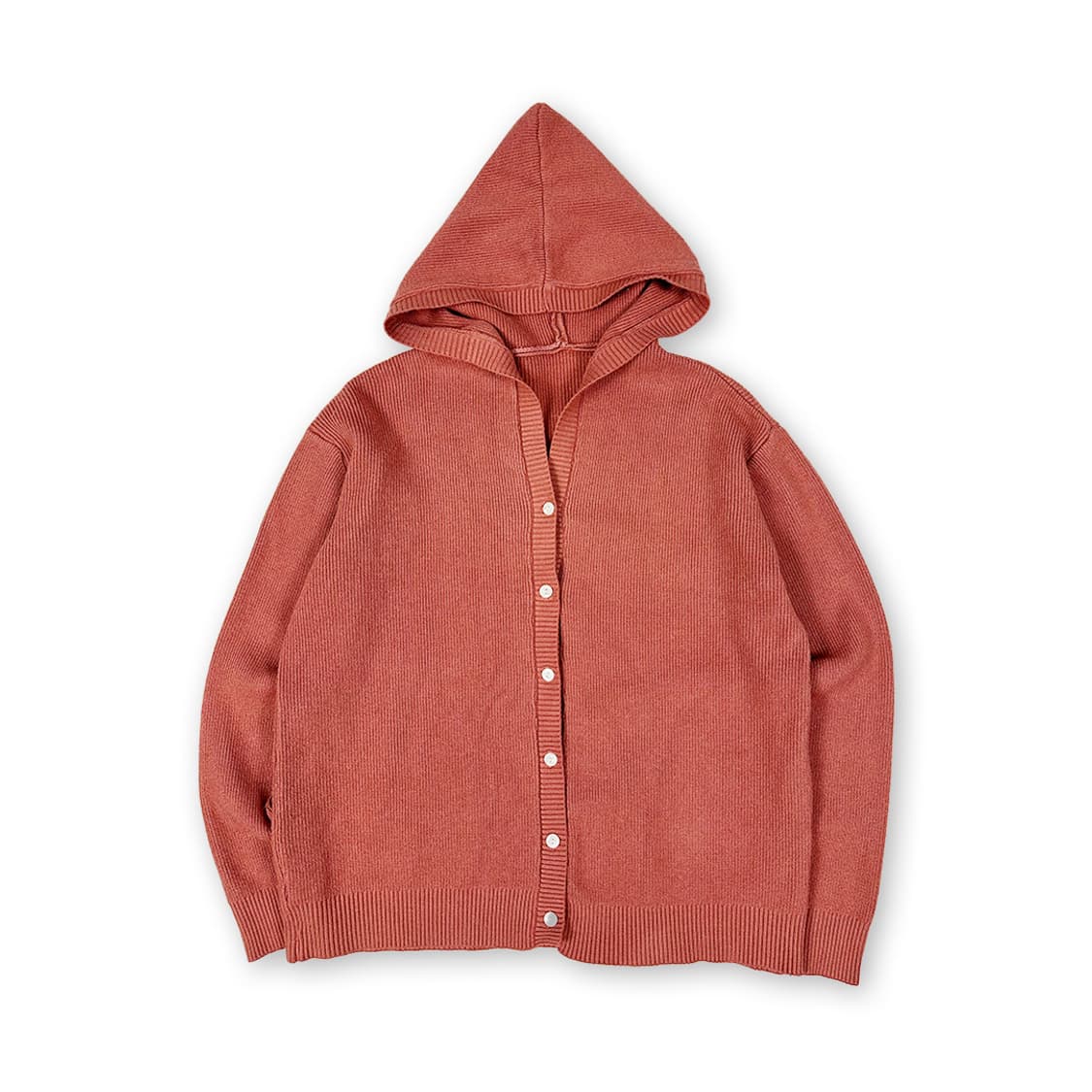 코랄핑크 후드 가디건 상품이미지1