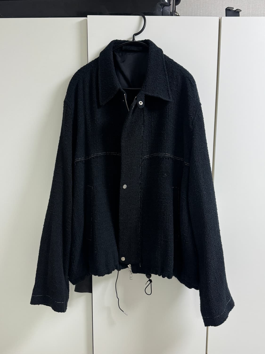 [M, 105] Typing Mistake 엘보패치 트위드 블루종 상품이미지1