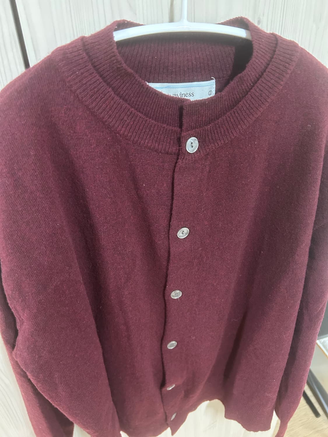 웨이비니스 더블 프레임 가디건 버건디  상품이미지1