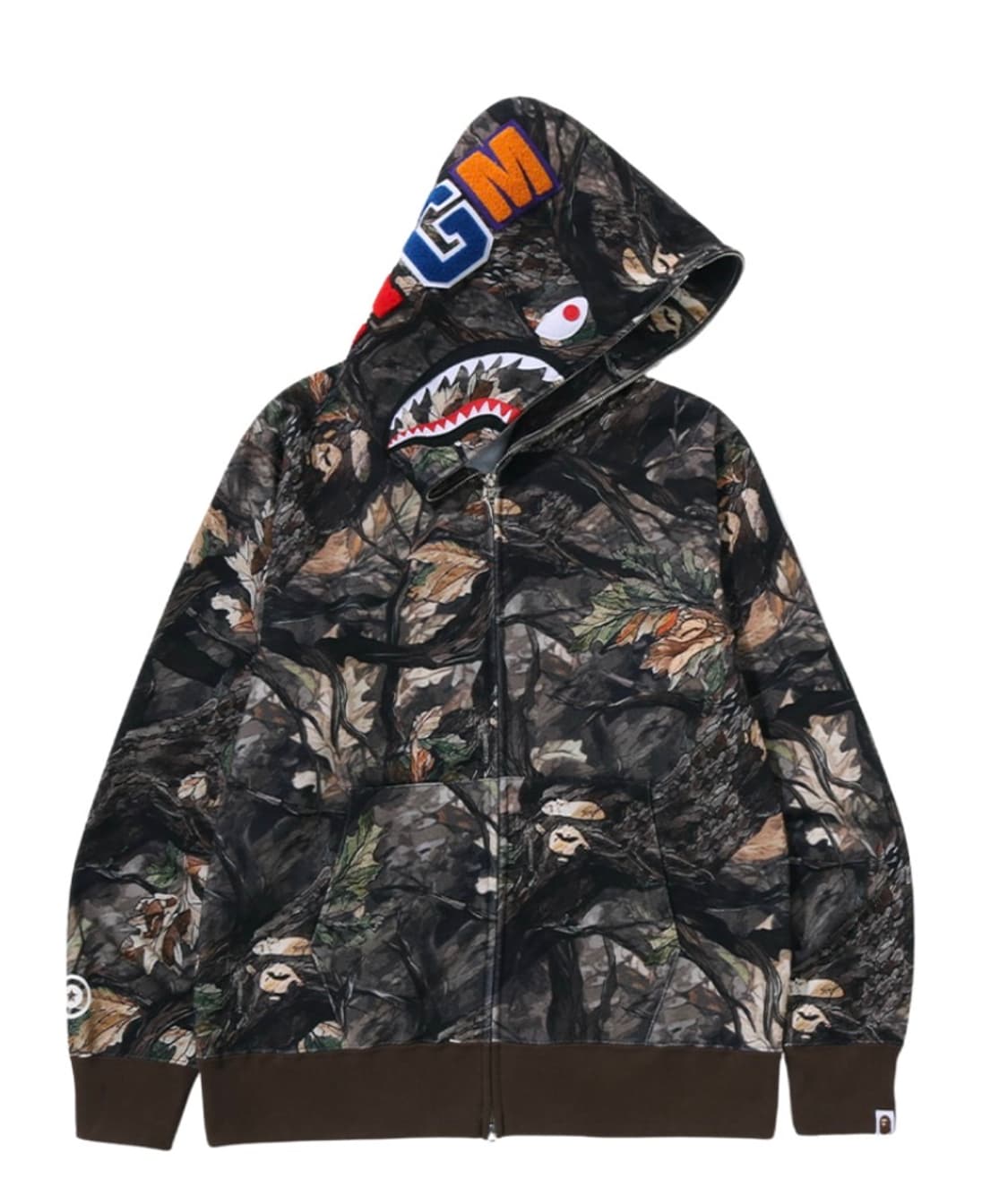 베이프 트리 엣지 카모 샤크 풀 집 후드 브라운 상품이미지1
